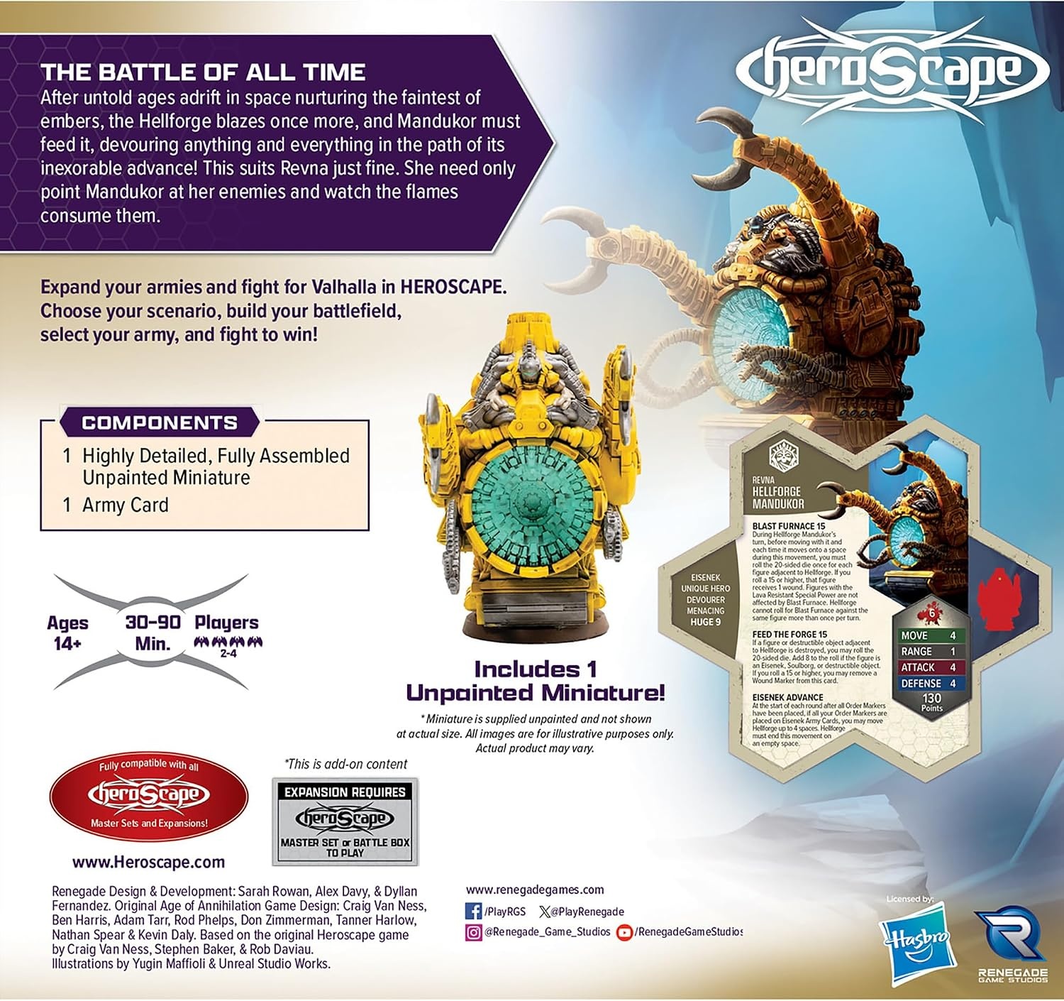 image:imageRenegade Game Studios Heroscape Rising Tide Hellforge Mandukor Army Expansion Fully Assembled Unpainted Miniature