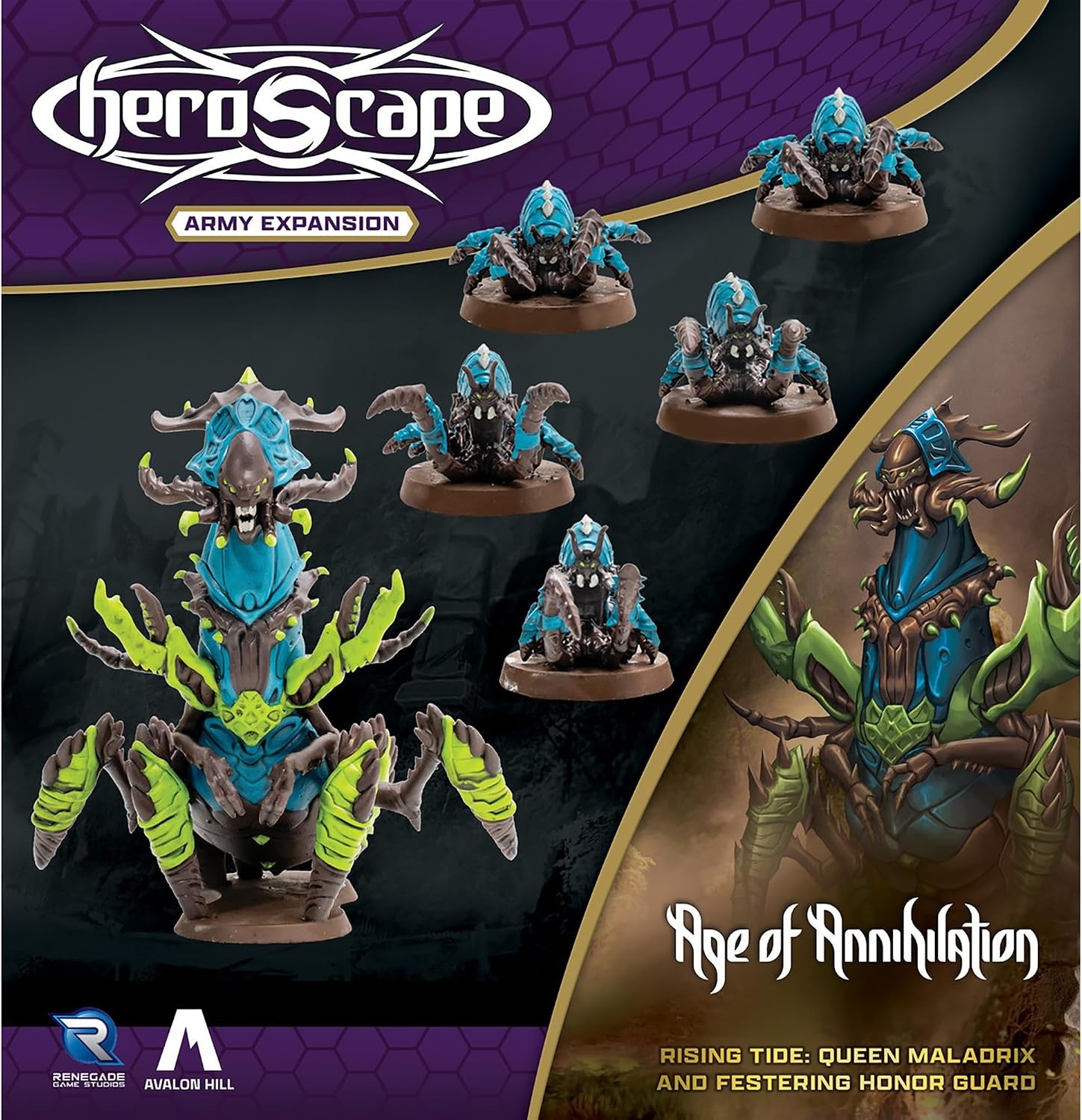 image:imageRenegade Game Studios Heroscape Rising Tide Queen Maladrix Miniature Army Expansion Strategy Game Set