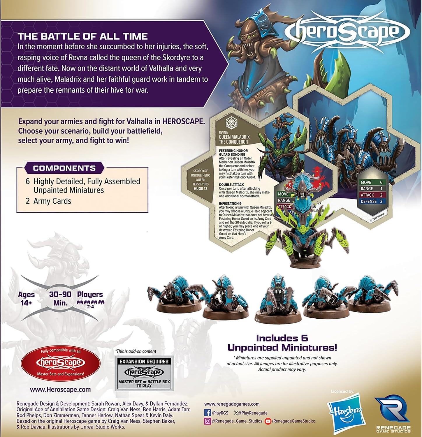 image:imageRenegade Game Studios Heroscape Rising Tide Queen Maladrix Miniature Army Expansion Strategy Game Set