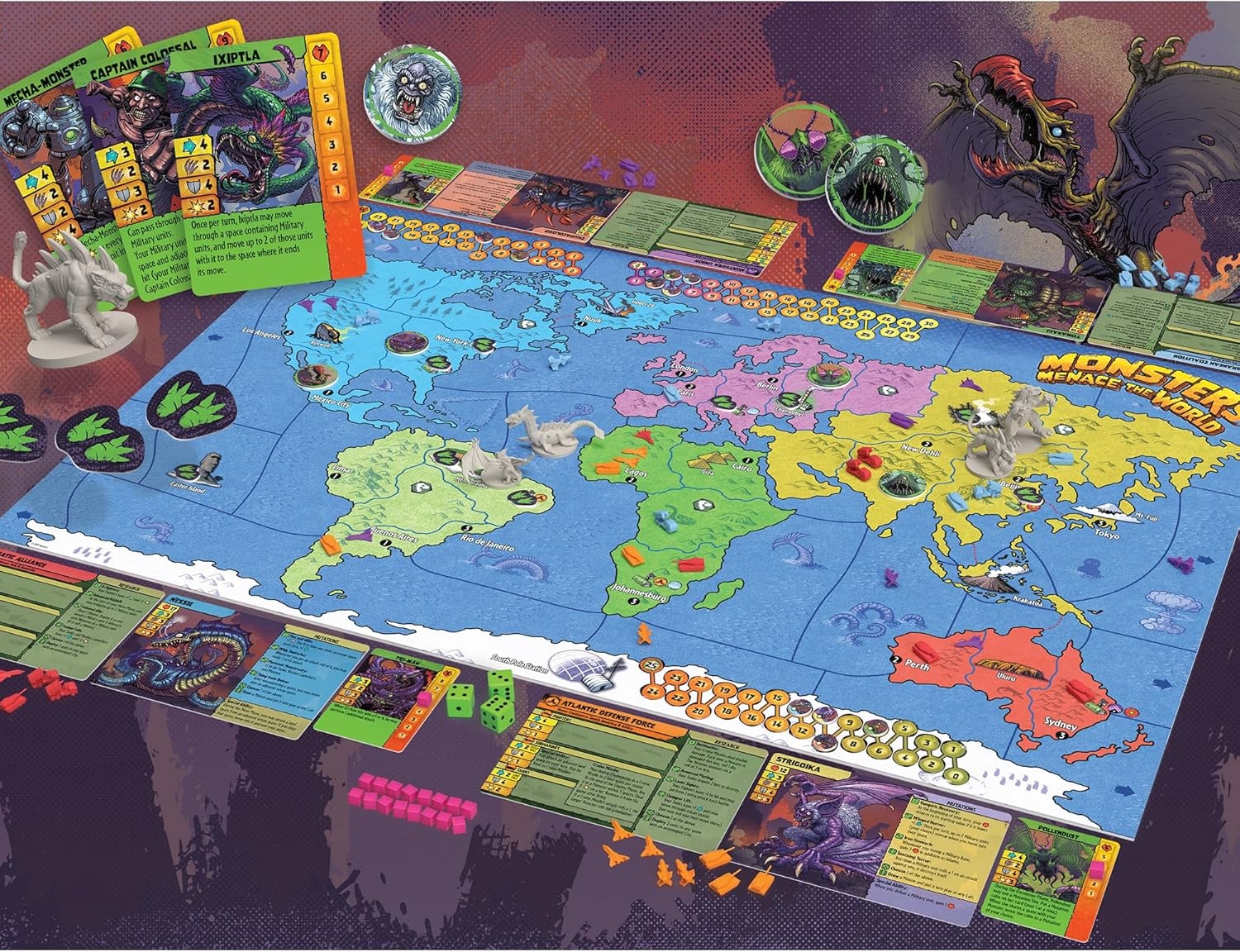 image:imageRenegade Game Studios Monsters Menace the World Strategy Board Game with Miniatures 24 Players Ages 14