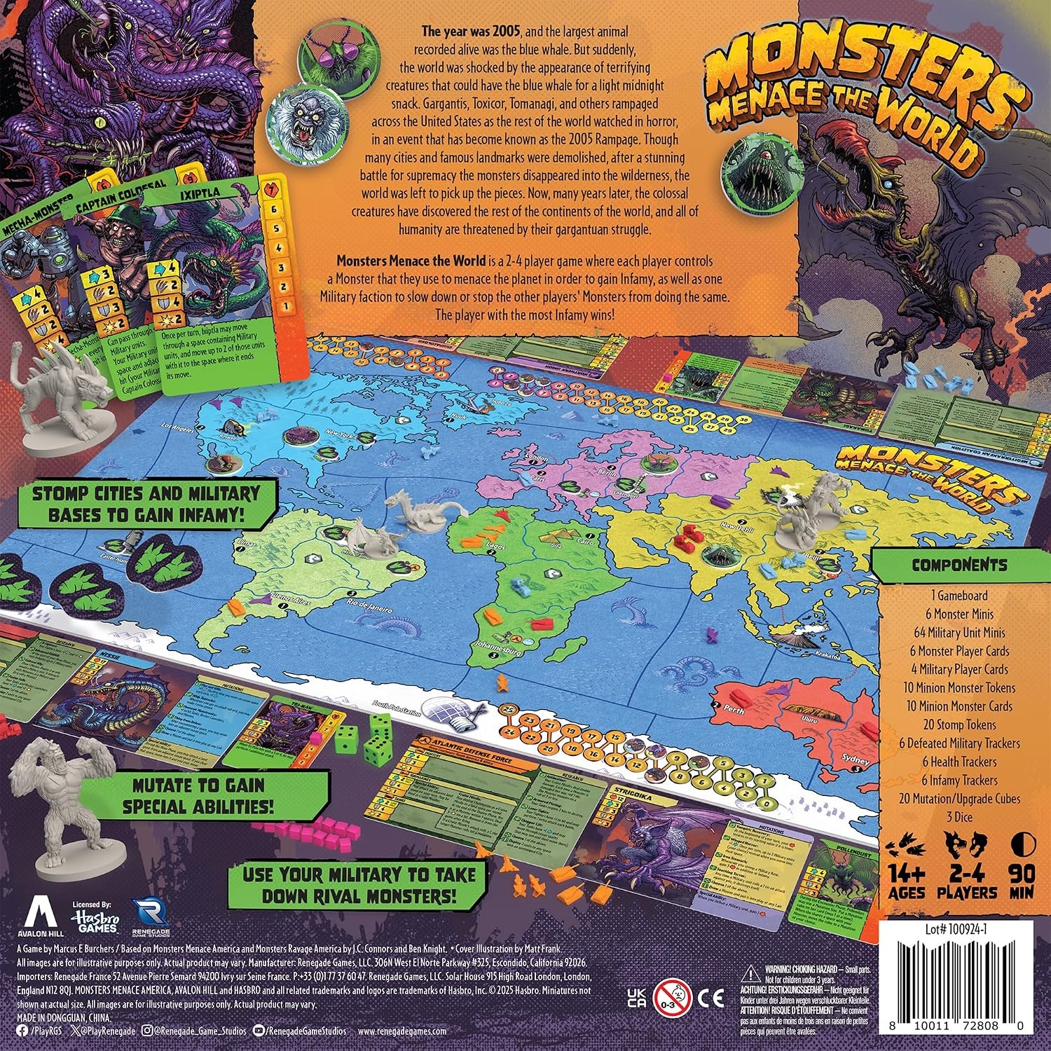 image:imageRenegade Game Studios Monsters Menace the World Strategy Board Game with Miniatures 24 Players Ages 14