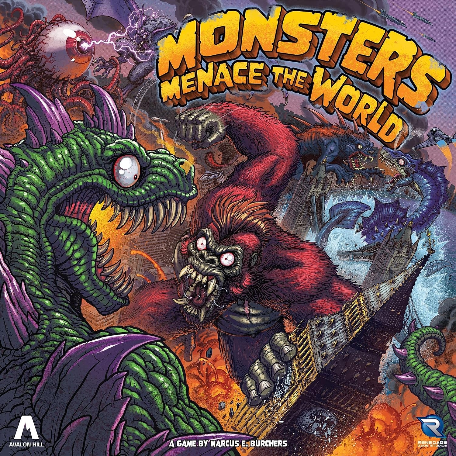 image:imageRenegade Game Studios Monsters Menace the World Strategy Board Game with Miniatures 24 Players Ages 14