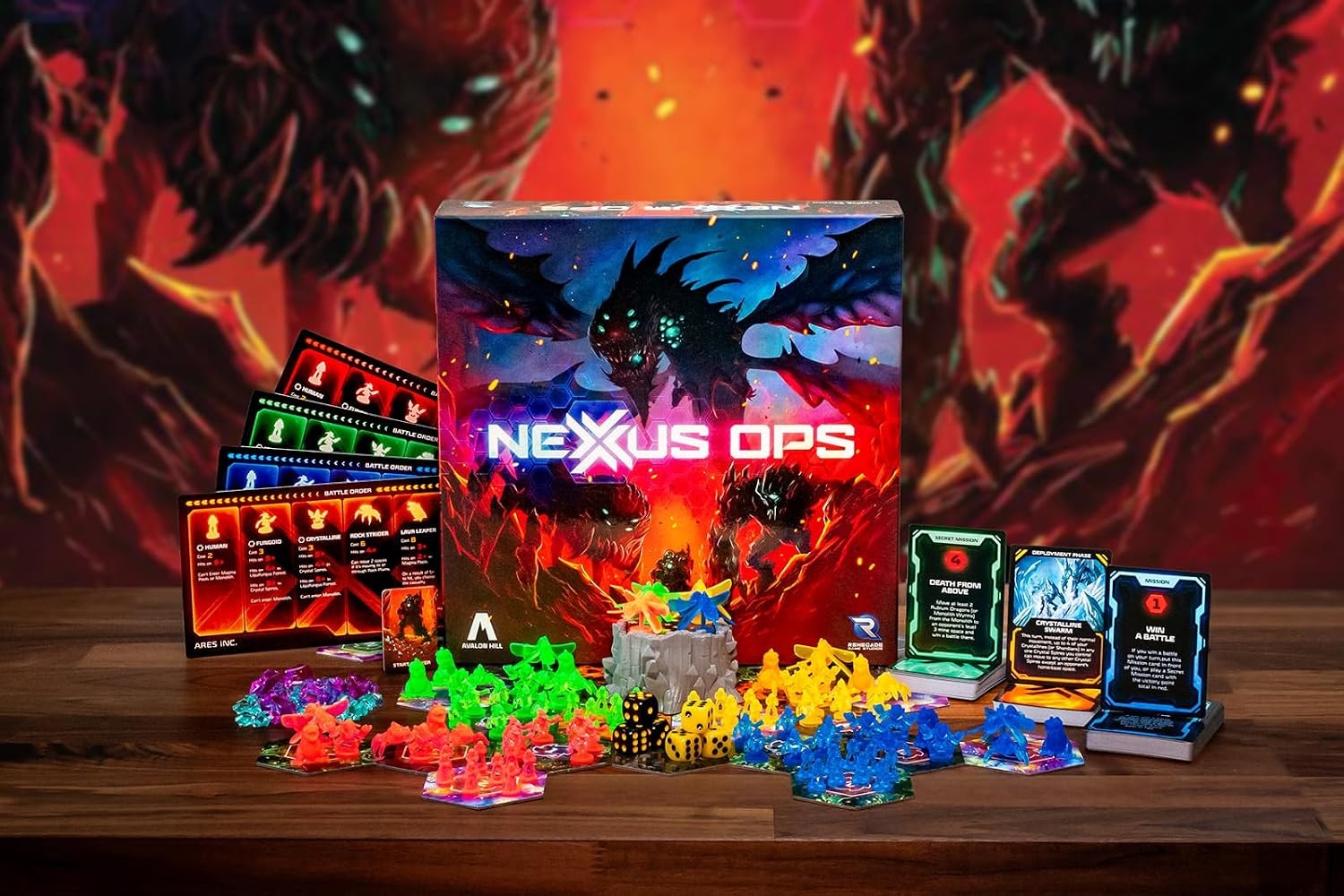 image:imageRenegade Game Studios Nexus Ops Strategy Board Game with Alien Miniatures amp Secret Missions for 24 Players