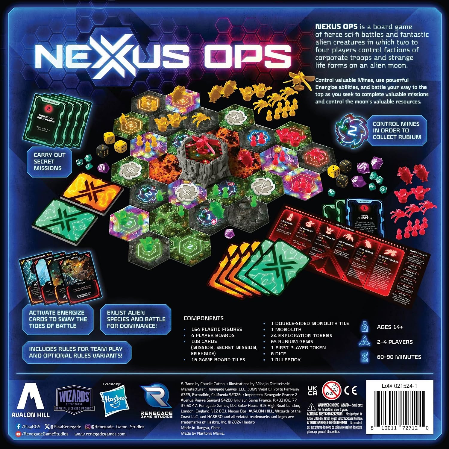 image:imageRenegade Game Studios Nexus Ops Strategy Board Game with Alien Miniatures amp Secret Missions for 24 Players