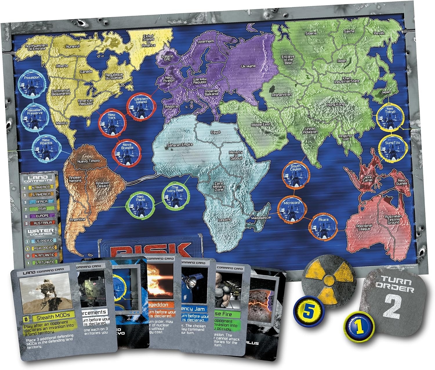 image:imageRenegade Game Studios Risk 2210 AD Board Game Strategy Mechs Commanders Moon amp Underwater Ages 10 25 Players