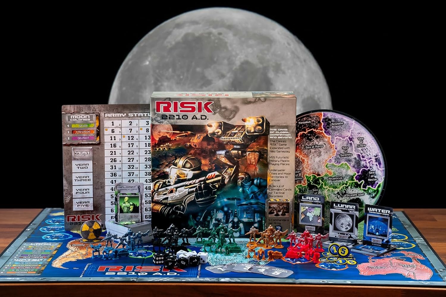 image:imageRenegade Game Studios Risk 2210 AD Board Game Strategy Mechs Commanders Moon amp Underwater Ages 10 25 Players