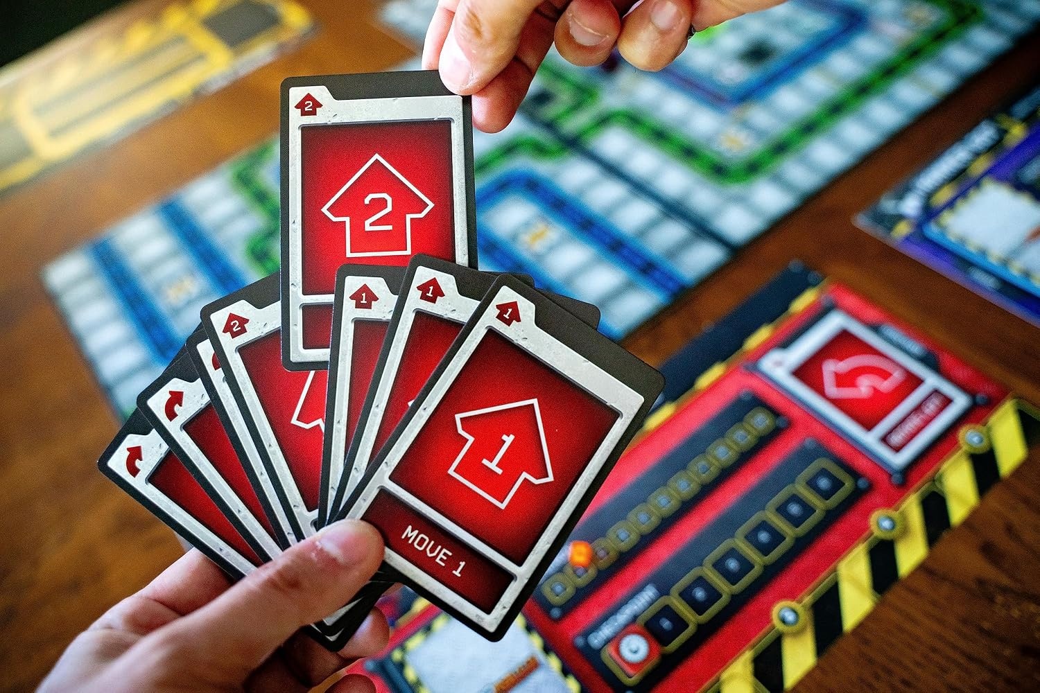 image:imageRenegade Game Studios Robo Rally Board Game Strategy Card Programming with 6 PrePainted Robot Miniatures for 26 Players Ages 12