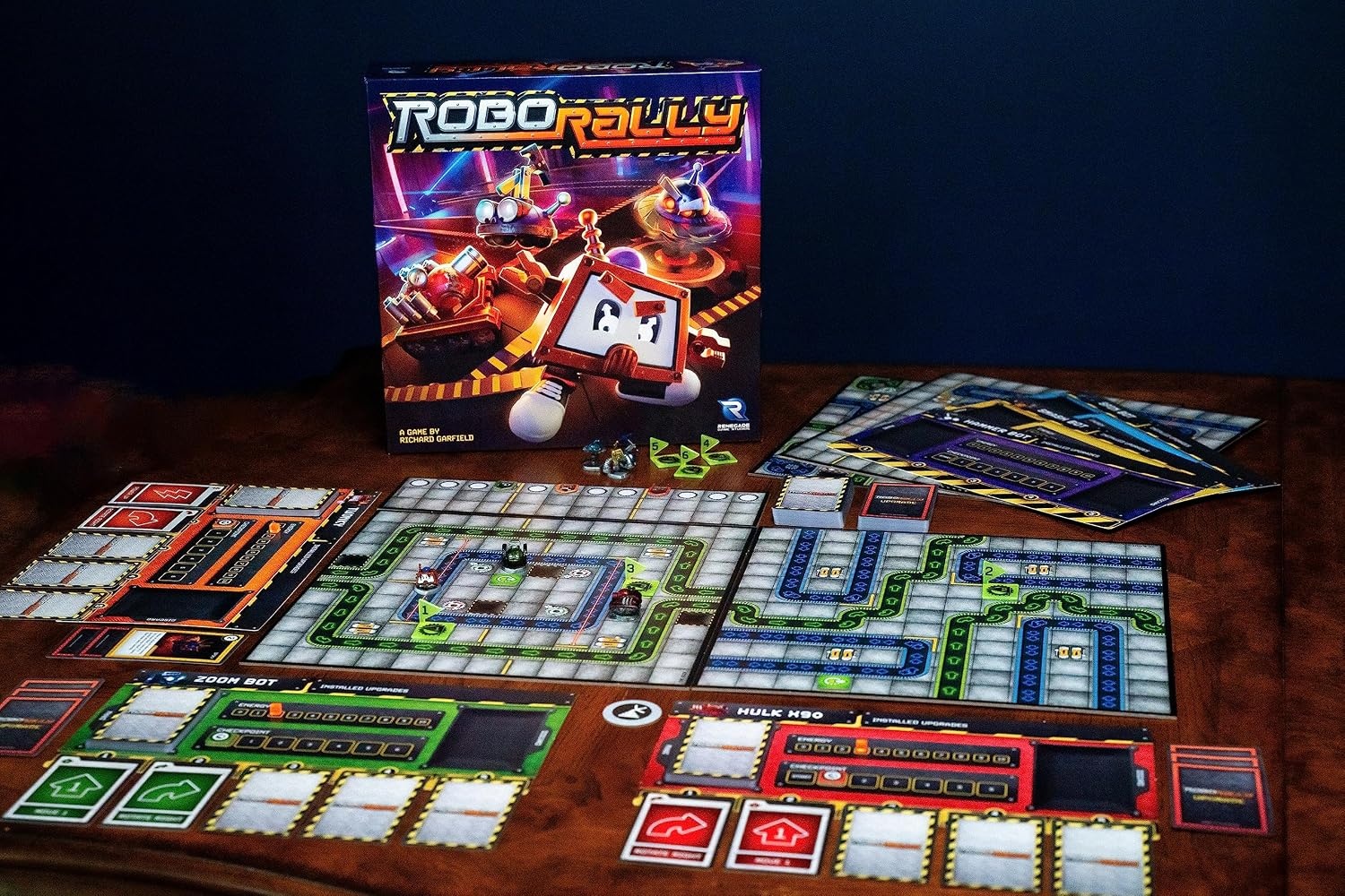 image:imageRenegade Game Studios Robo Rally Board Game Strategy Card Programming with 6 PrePainted Robot Miniatures for 26 Players Ages 12