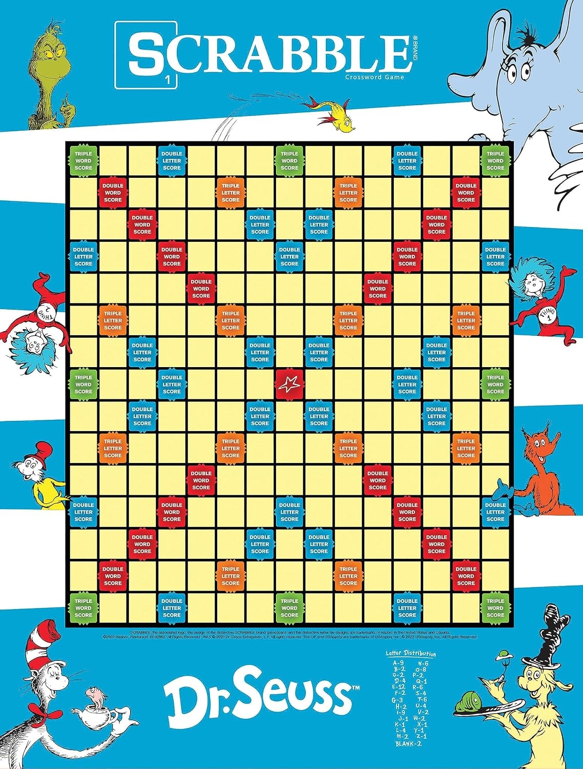image:imageScrabble Dr Seuss Board Game Official Scrabble Game with a Rhyming Twist Custom Dr Seuss Cards and Themed Scrabble Board Bonus Points Play Traditional Rules Plus New Features