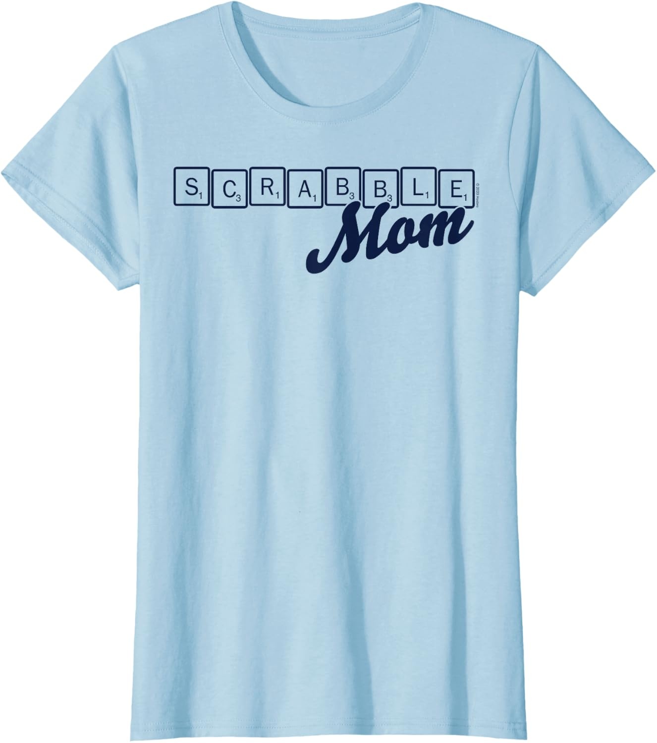 image:imageScrabble Mothers Day Mom Tiles Logo TShirtBaby Blue