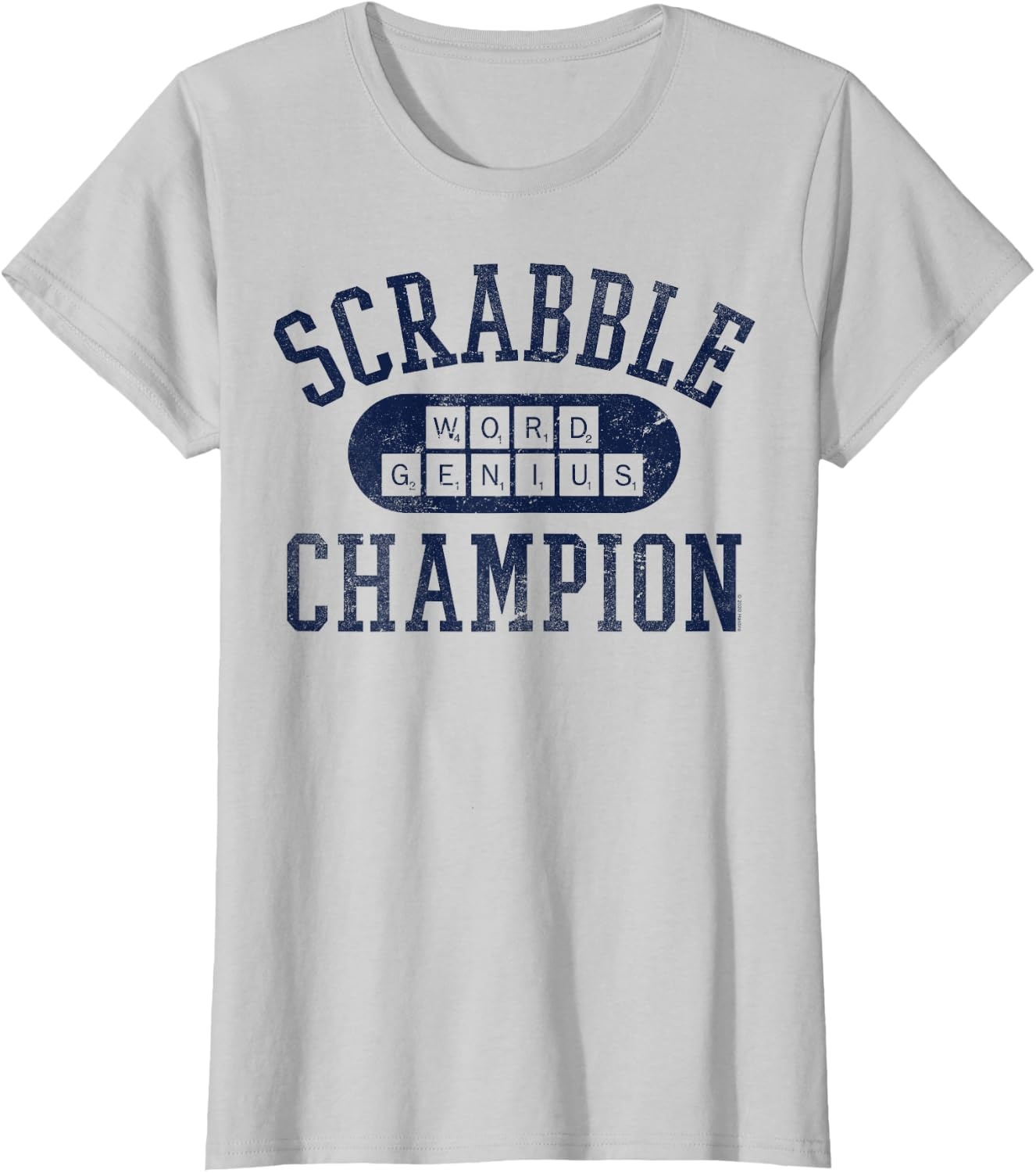 image:imageScrabble Word Genius Scrabble Champion TShirtSilver Grey