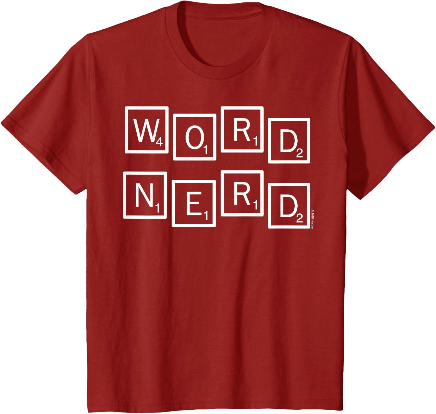 image:imageScrabble Word Nerd Tiles TShirtCranberry Red