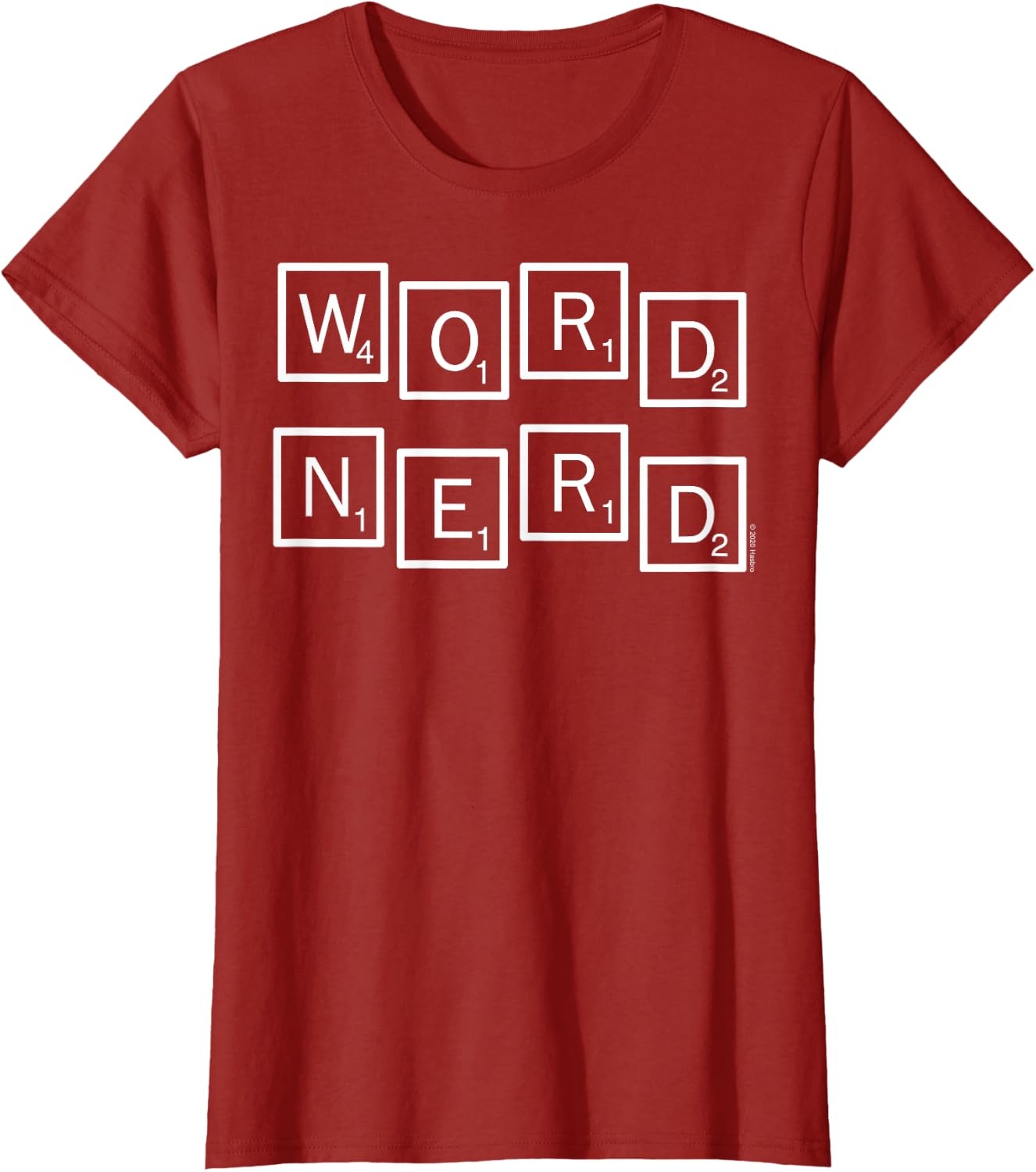 image:imageScrabble Word Nerd Tiles TShirtCranberry Red