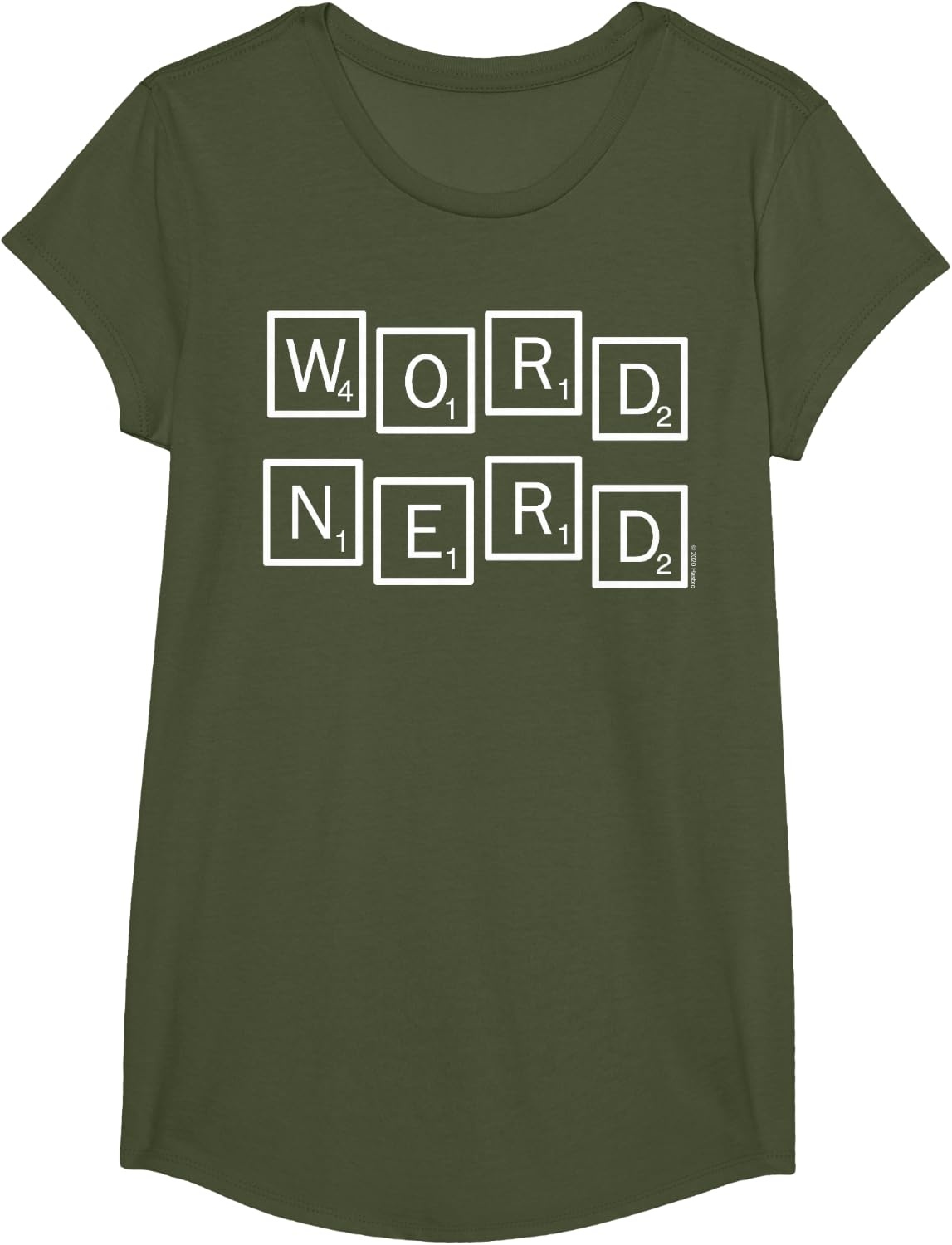 image:imageScrabble Word Nerd Tiles TShirtOlive Green