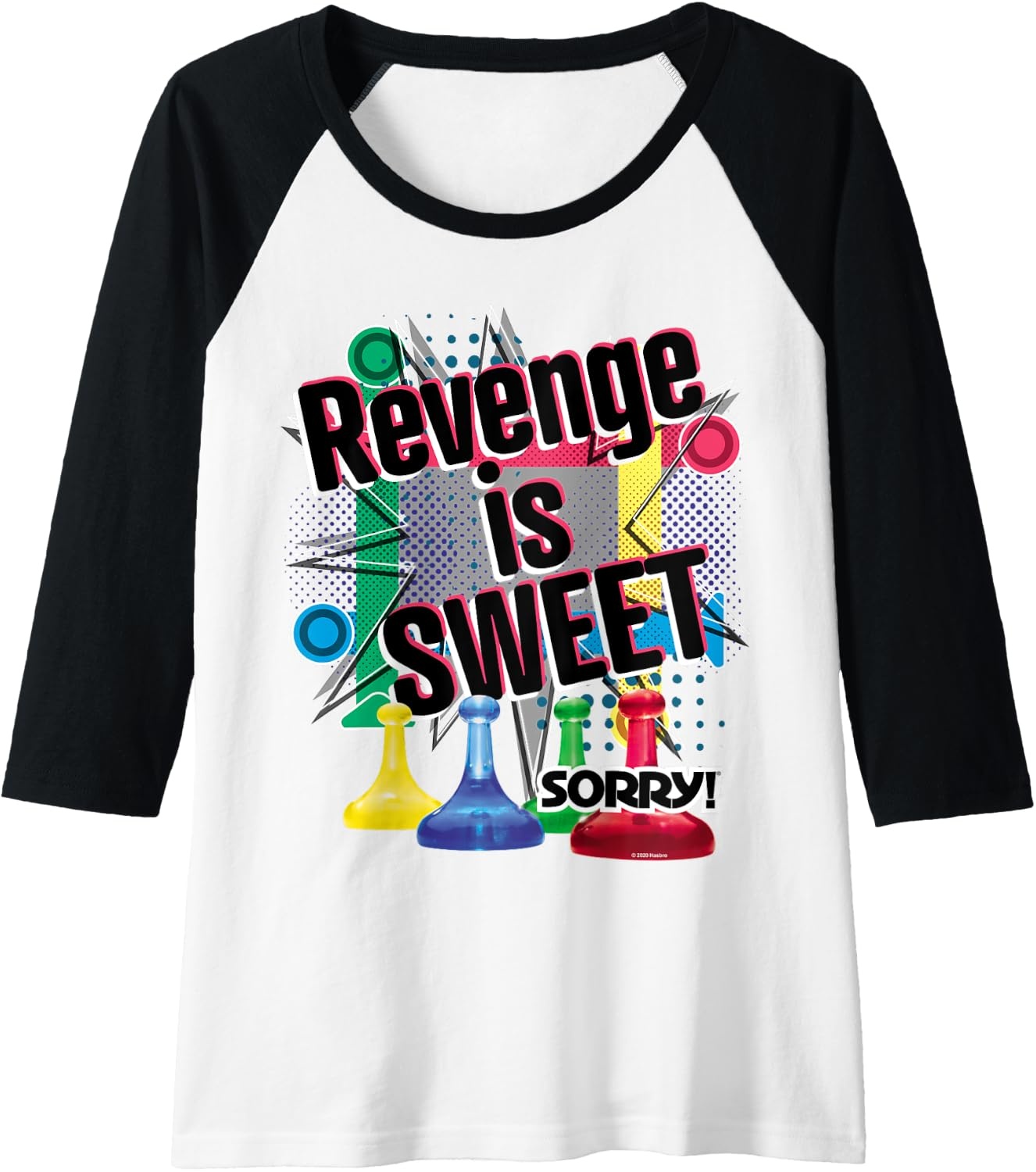 image:imageSorry Revenge Is Sweet Raglan Baseball TeeBlackWhite