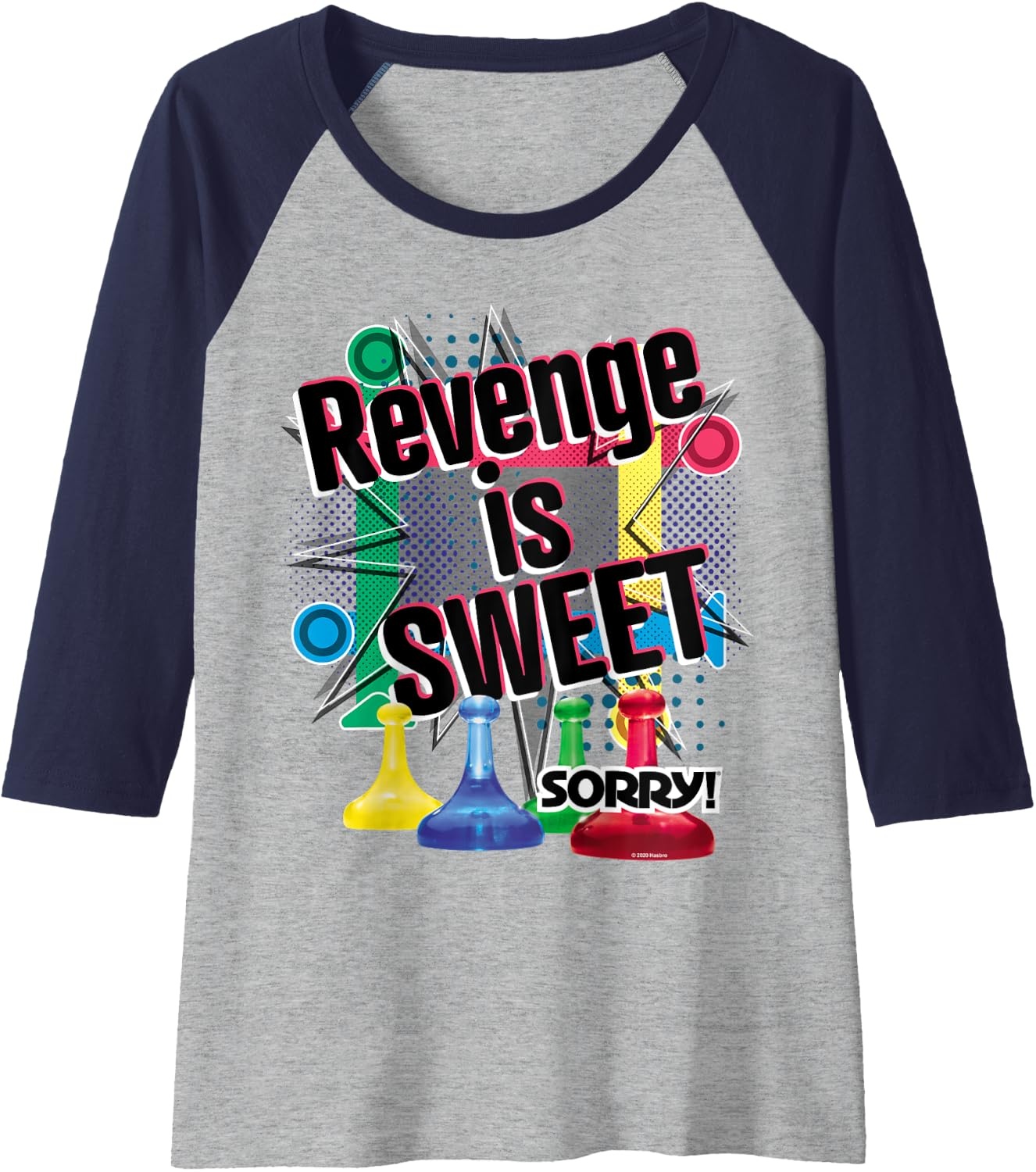 image:imageSorry Revenge Is Sweet Raglan Baseball TeeNavy BlueAthletic Heather