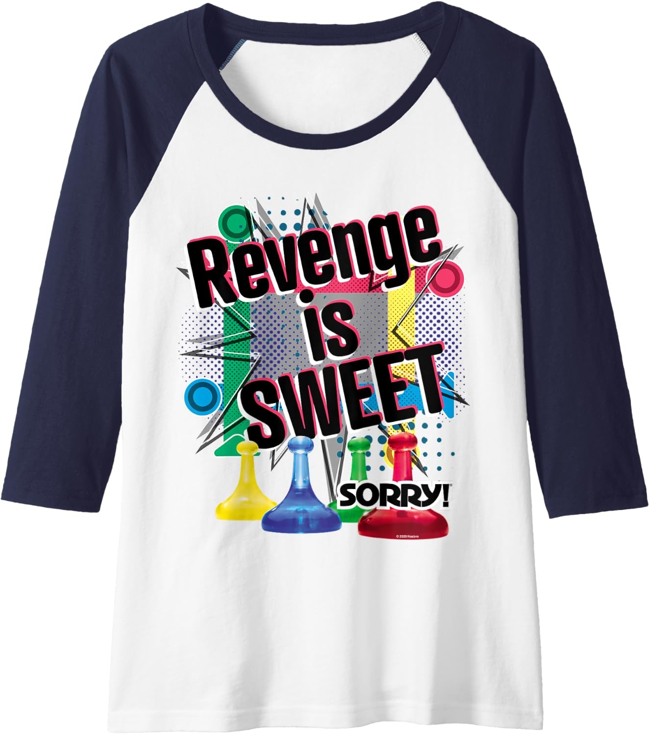 image:imageSorry Revenge Is Sweet Raglan Baseball TeeNavy BlueWhite
