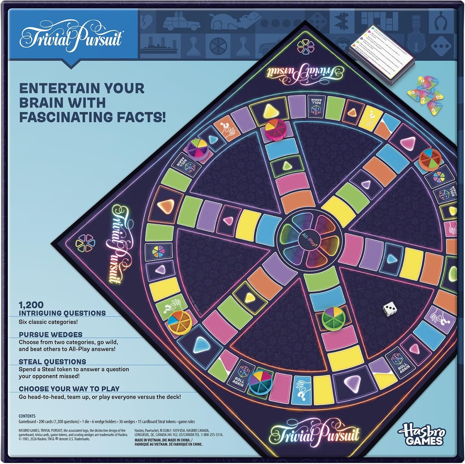 image:imageTrivial Pursuit Board Game 2026 Updated Features CoOp and Team Options Fun Trivia Party Games 1 to 6 or More Players 45 Mins Ages 13
