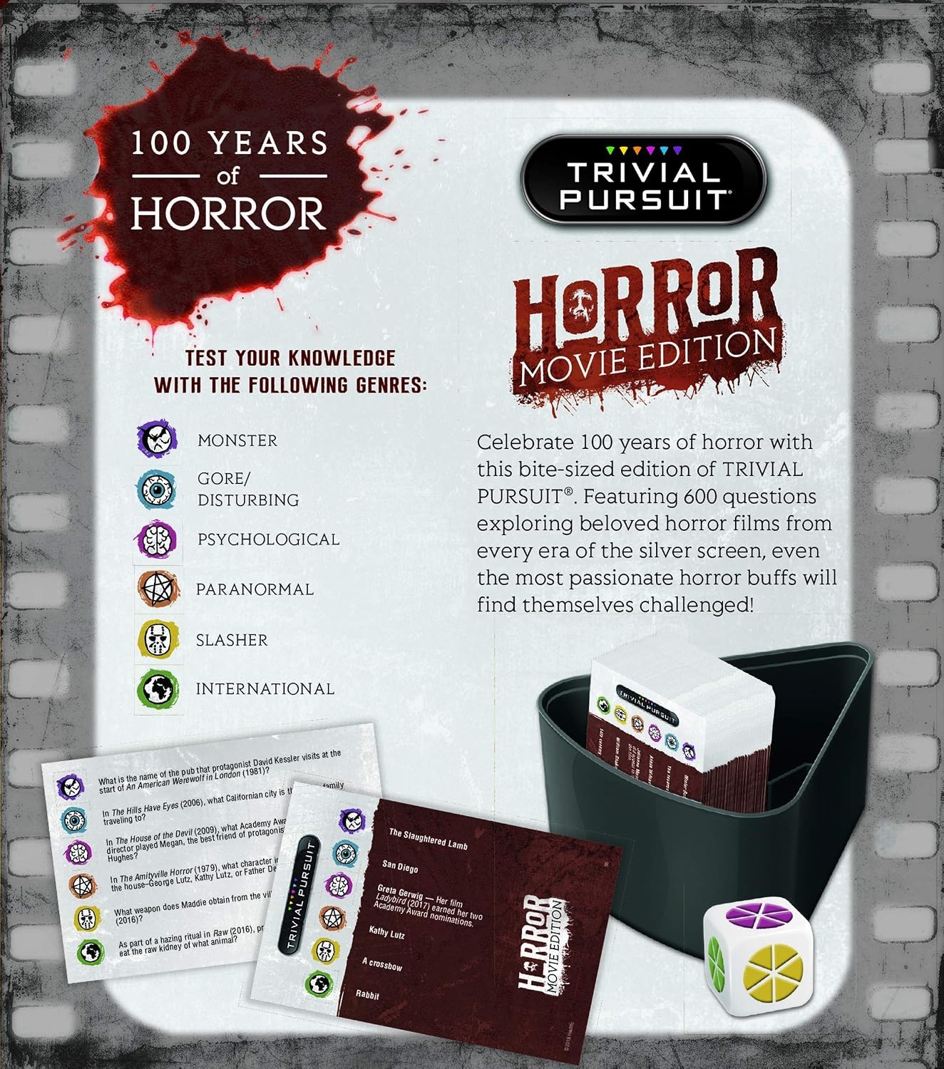 image:imageTrivial Pursuit Horror Movie Edition 600 Questions from Classic Horror Films Trivia Board Game for Fans of Horror Movies