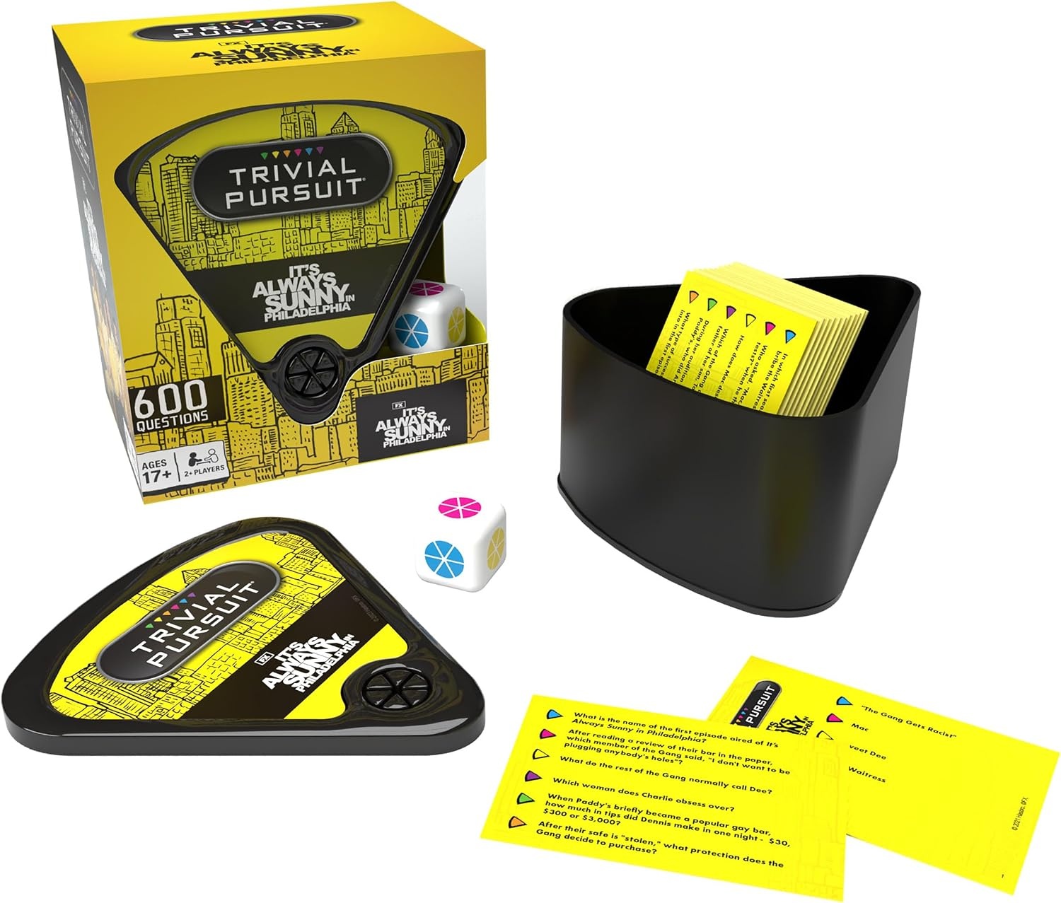 image:imageTrivial Pursuit Its Always Sunny in Philadelphia Quickplay Edition Officially Licensed Trivia Game Questions from Its Always Sunny in Philadelphia 600 Questions amp Die in Travel Container