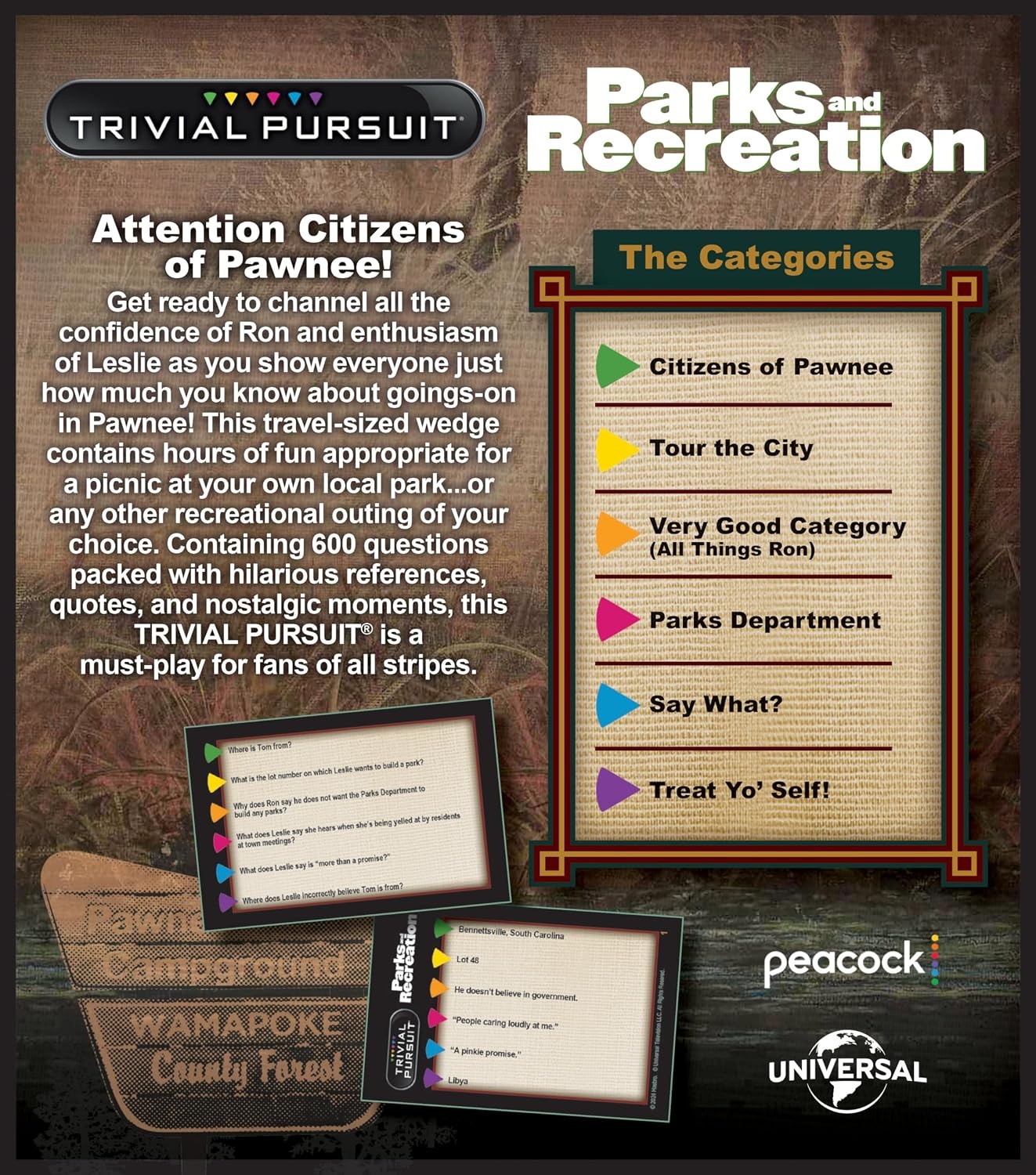 image:imageTrivial Pursuit Parks and Recreation Trivia Game from Parks and Recreation TV Series 600 Questions amp Die in Travel Container Officially Licensed Parks and Recreation Merchandise amp Collectible