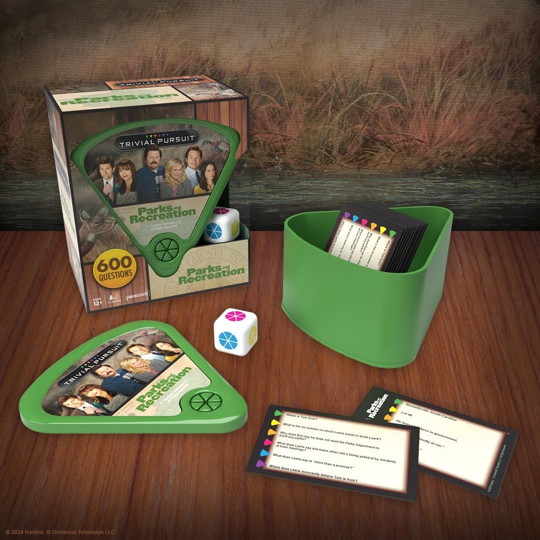 image:imageTrivial Pursuit Parks and Recreation Trivia Game from Parks and Recreation TV Series 600 Questions amp Die in Travel Container Officially Licensed Parks and Recreation Merchandise amp Collectible
