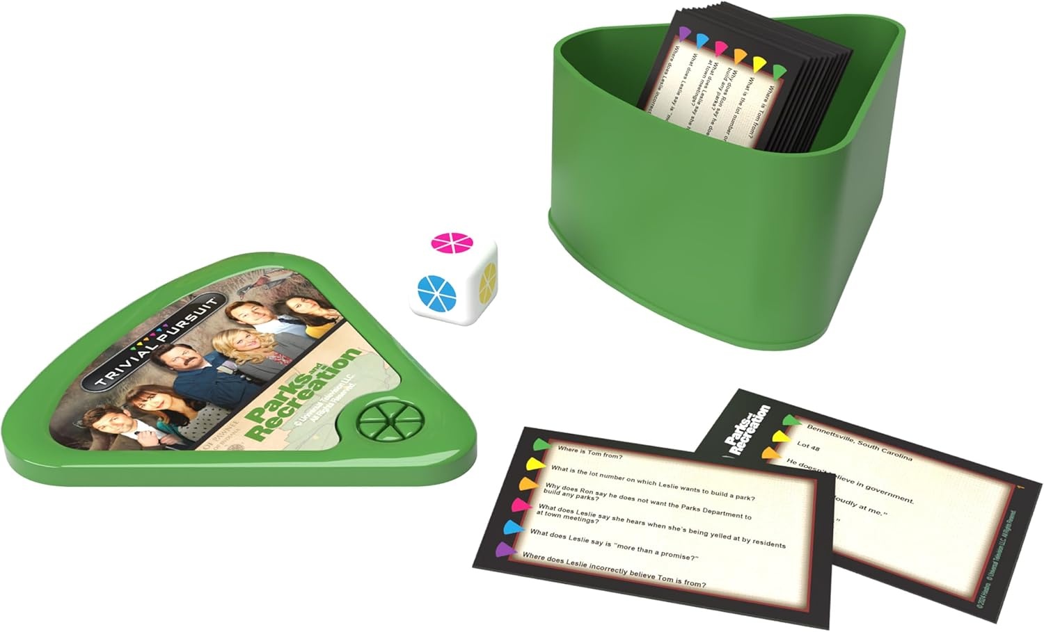 image:imageTrivial Pursuit Parks and Recreation Trivia Game from Parks and Recreation TV Series 600 Questions amp Die in Travel Container Officially Licensed Parks and Recreation Merchandise amp Collectible