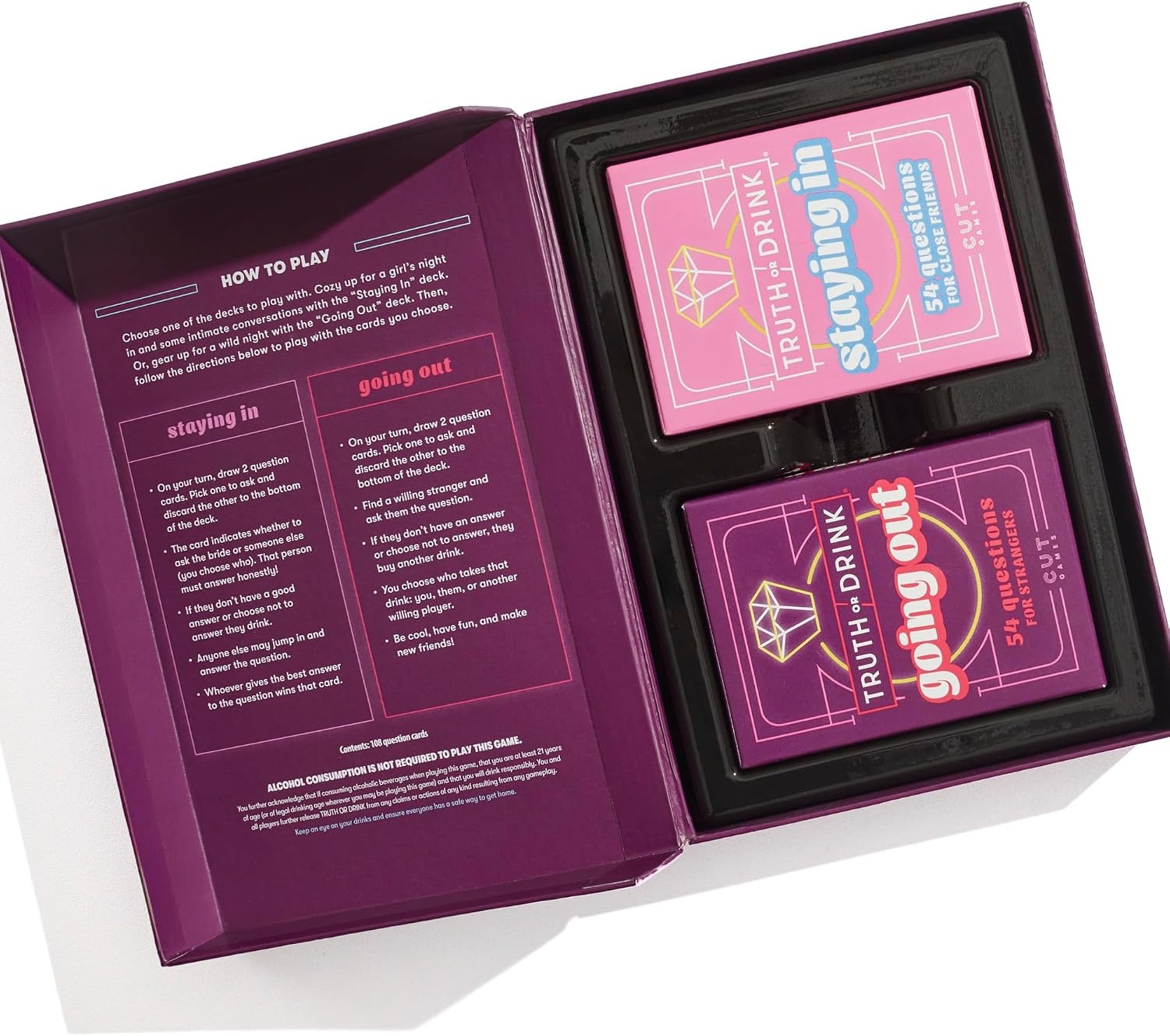 image:imageTruth or Drink Bachelorette Party Edition Adult Party Game by Cut 108 Revealing and Hilarious Questions for Girls Nights Out or In Ages 21 2 Players 30 Mins