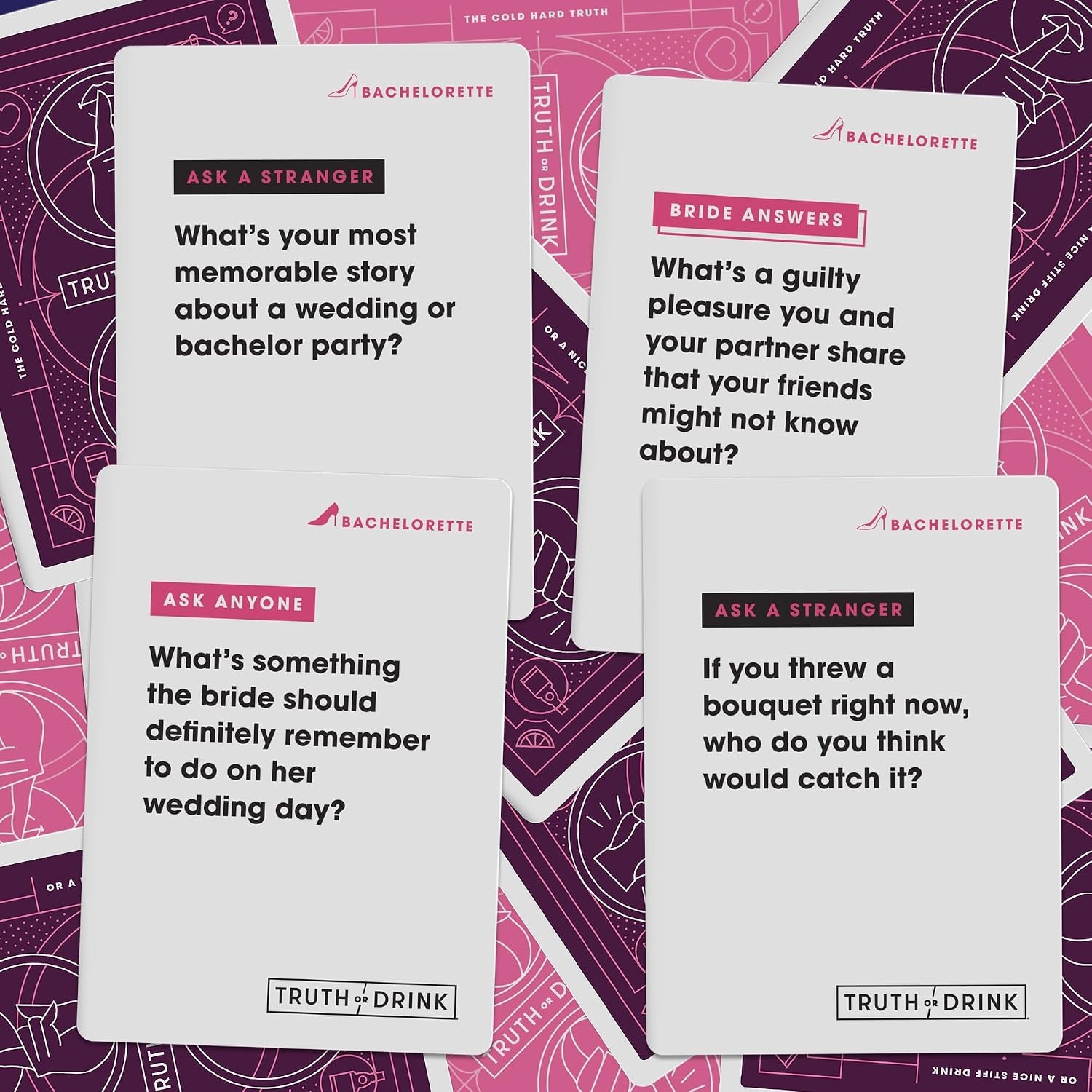 image:imageTruth or Drink Bachelorette Party Edition Adult Party Game by Cut 108 Revealing and Hilarious Questions for Girls Nights Out or In Ages 21 2 Players 30 Mins