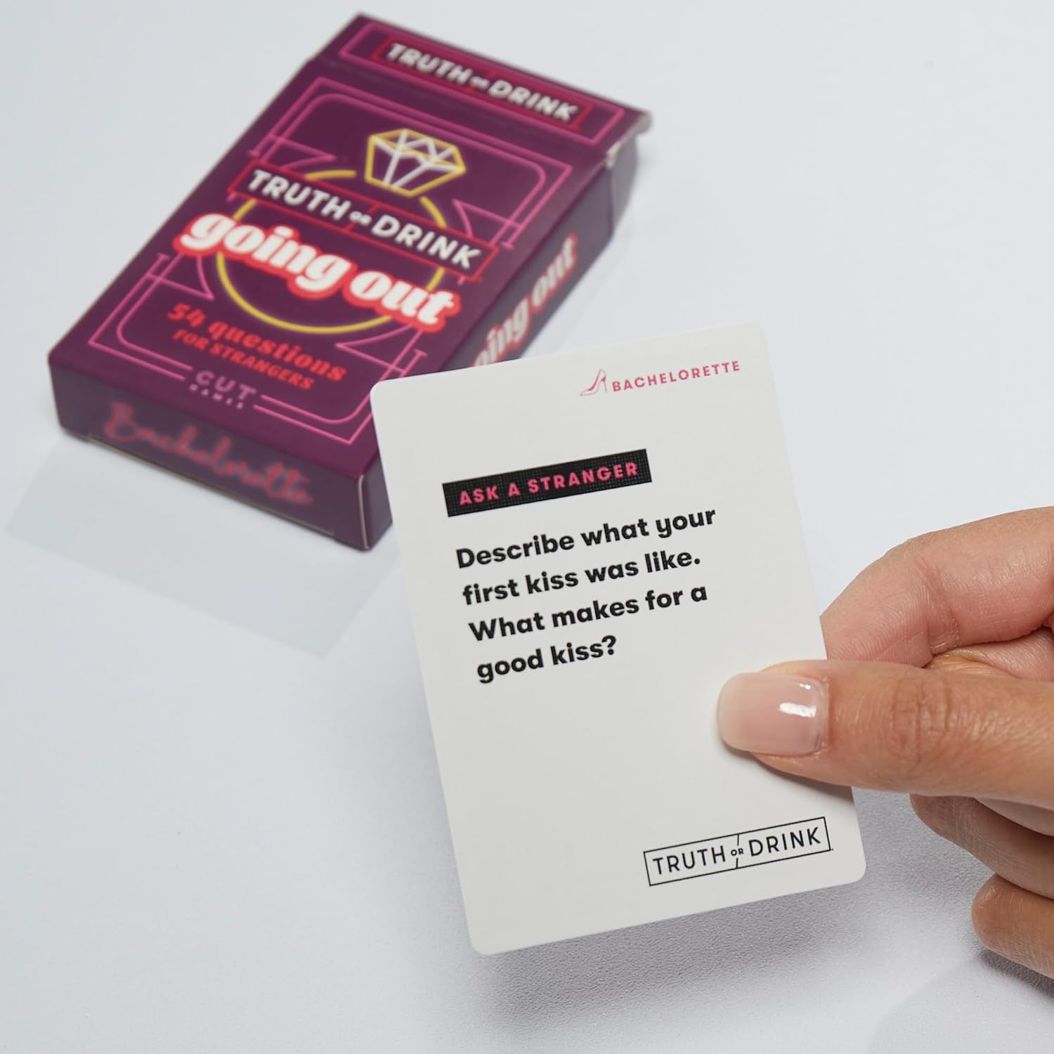 image:imageTruth or Drink Bachelorette Party Edition Adult Party Game by Cut 108 Revealing and Hilarious Questions for Girls Nights Out or In Ages 21 2 Players 30 Mins