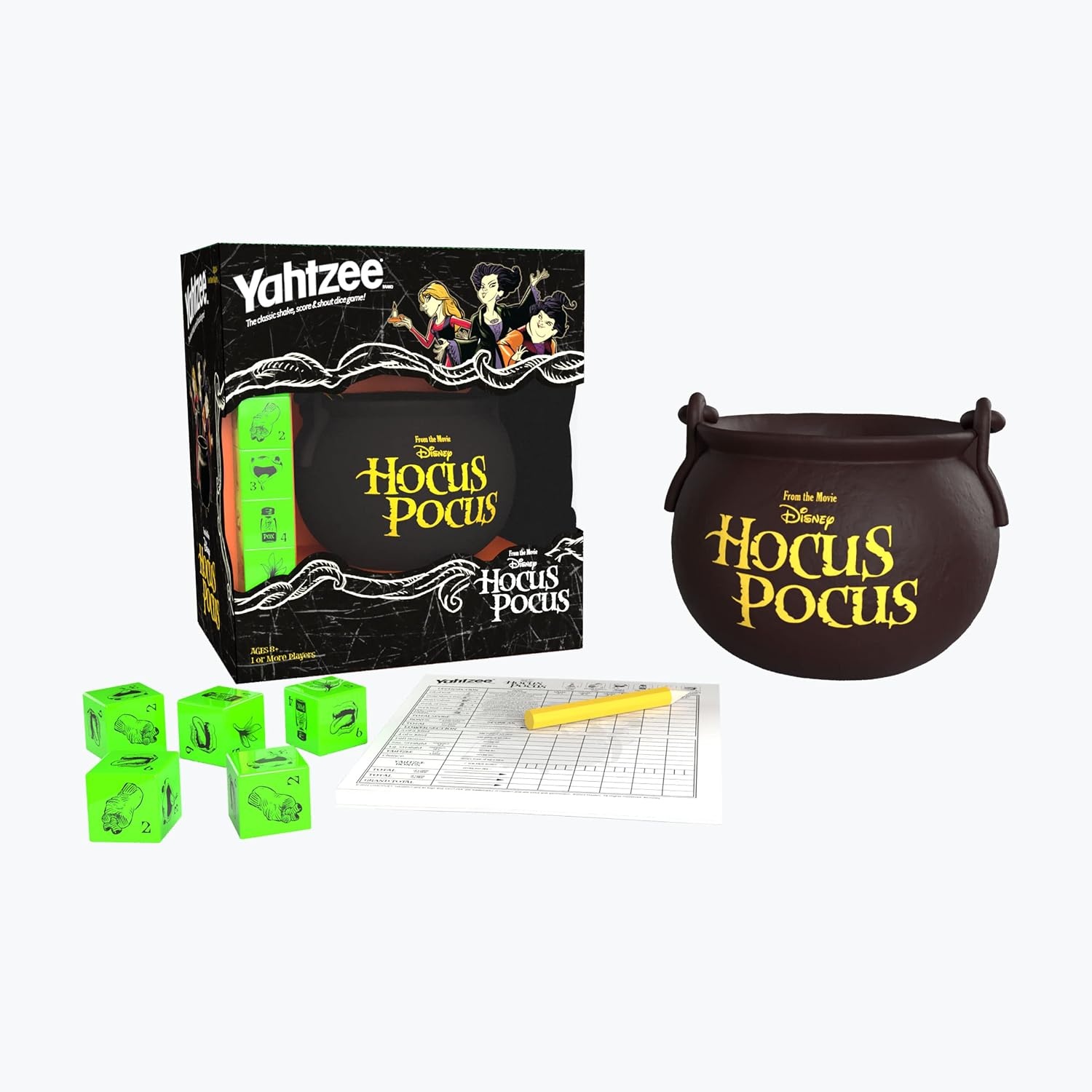 image:imageUSAOPOLY YAHTZEE Disney Hocus Pocus Collectible Witchs Caldron Dice Cup Classic Family Game Based on Film Great for Night OfficiallyLicensed amp Merchandise Black