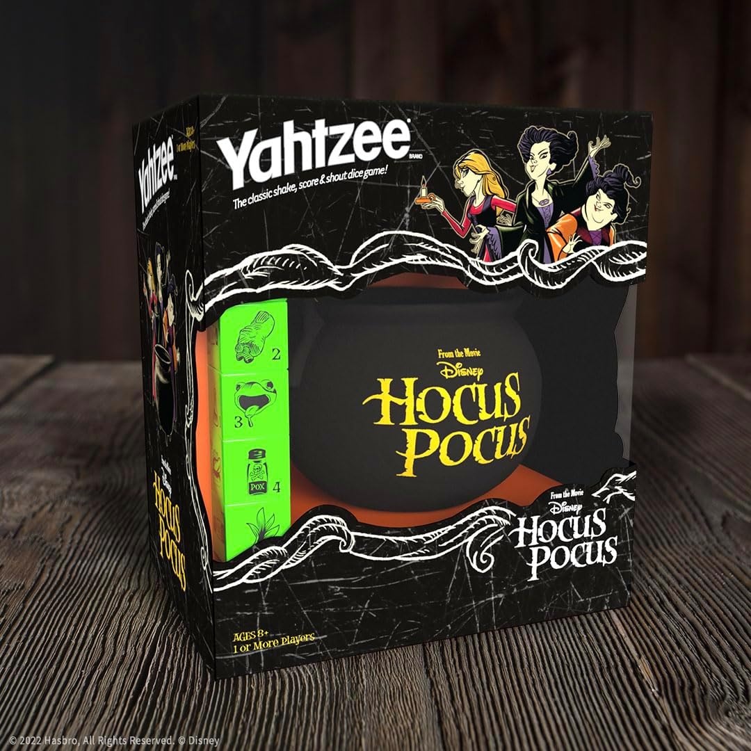image:imageUSAOPOLY YAHTZEE Disney Hocus Pocus Collectible Witchs Caldron Dice Cup Classic Family Game Based on Film Great for Night OfficiallyLicensed amp Merchandise Black