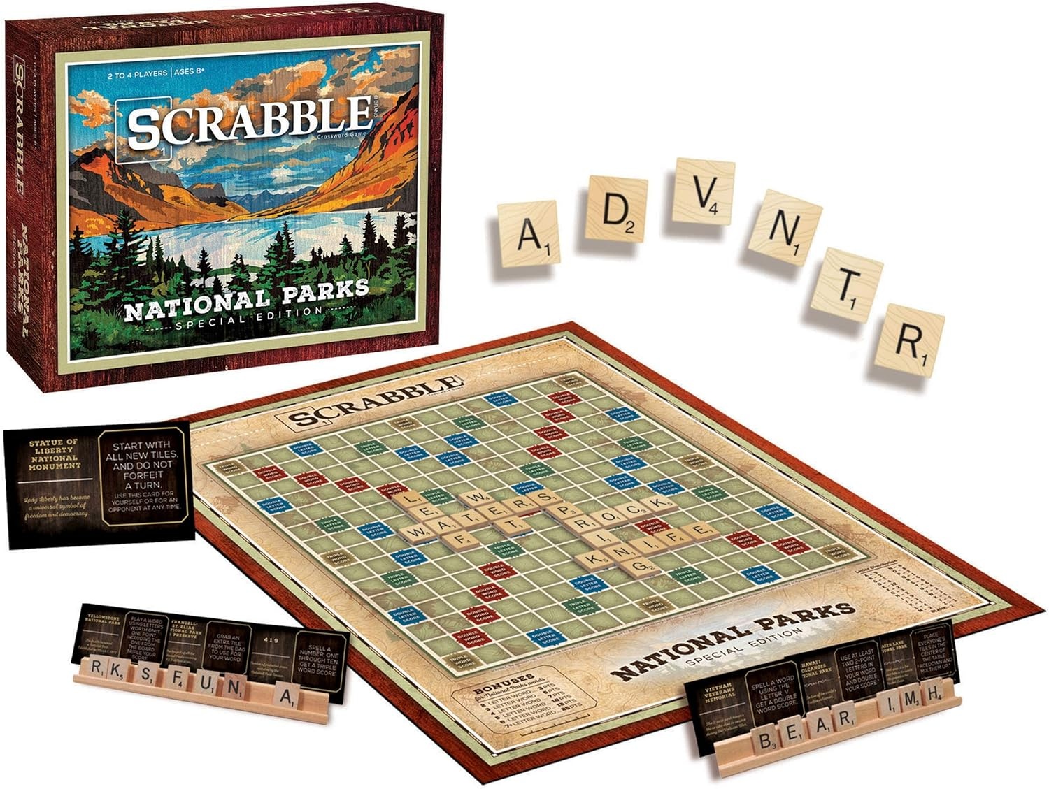 image:imageUSAopoly Scrabble National Parks Ages 8 24 Players 1 Set Brown lawngameequipment
