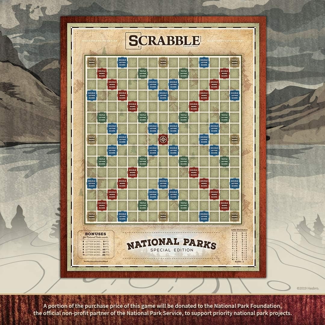 image:imageUSAopoly Scrabble National Parks Ages 8 24 Players 1 Set Brown lawngameequipment