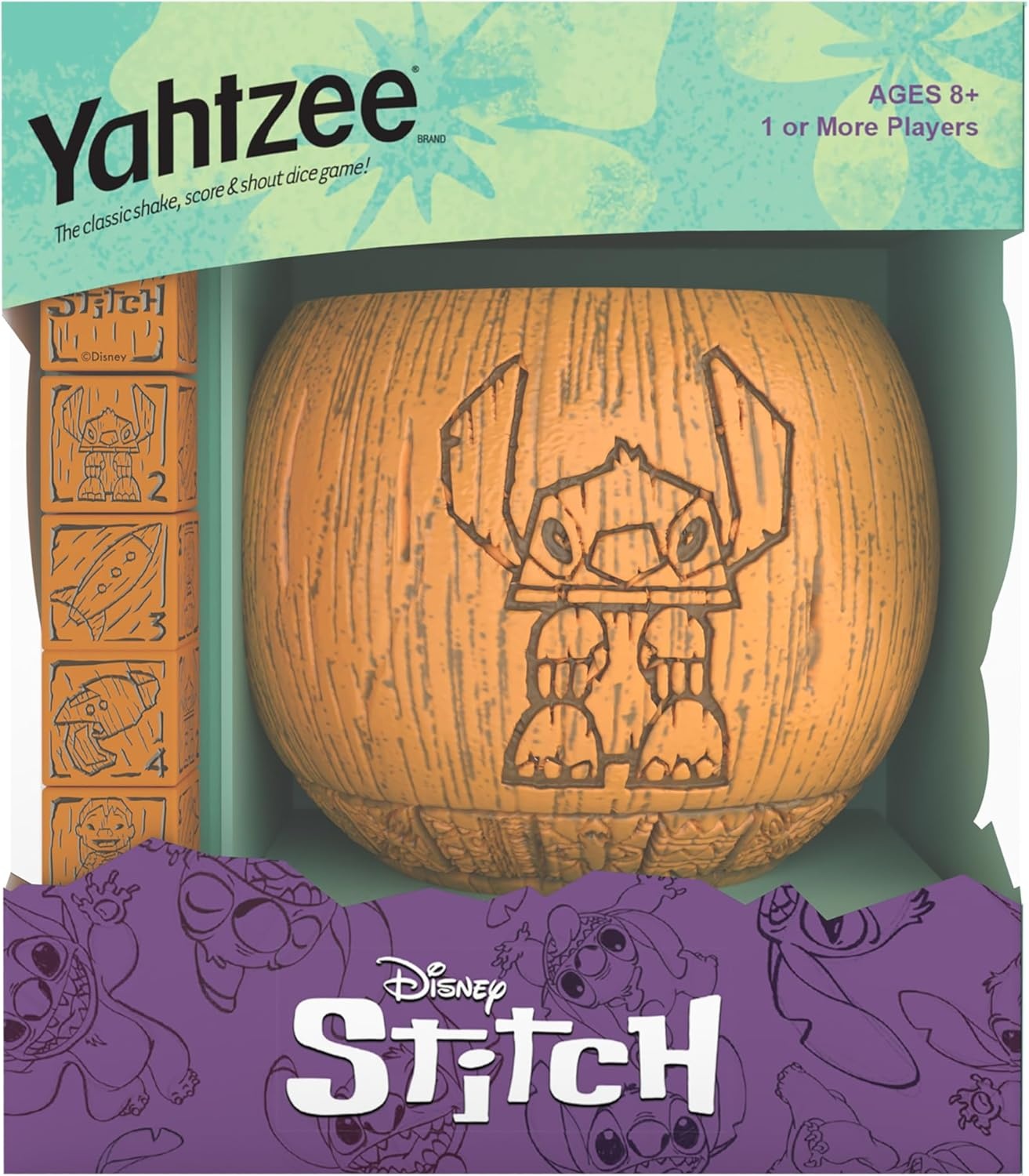 image:imageYAHTZEE Disney Stitch Collectible Tiki Style Dice Cup Classic Dice Game Based on Disneys Lilo amp Stitch Great for Family Night Officially Licensed Disney Game amp Merchandise