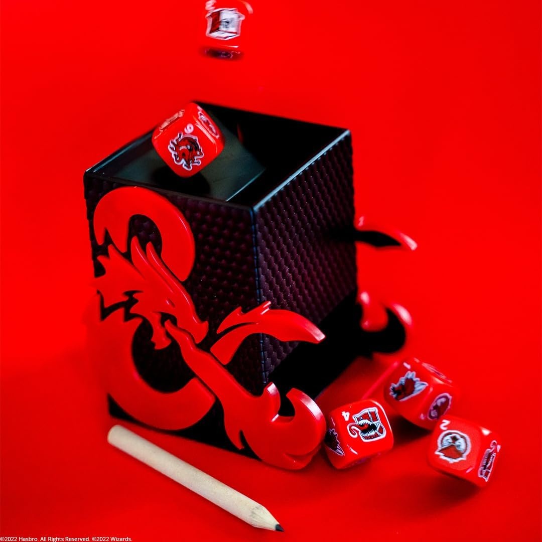 image:imageYAHTZEE Dungeons amp Dragons Collectible Dice Tower Dice Featuring Dragon Owl Bear Gelatinous Cube Mimic Mind Flayer and Beholder OfficiallyLicensed Dungeons amp Dragons Game amp Merchandise