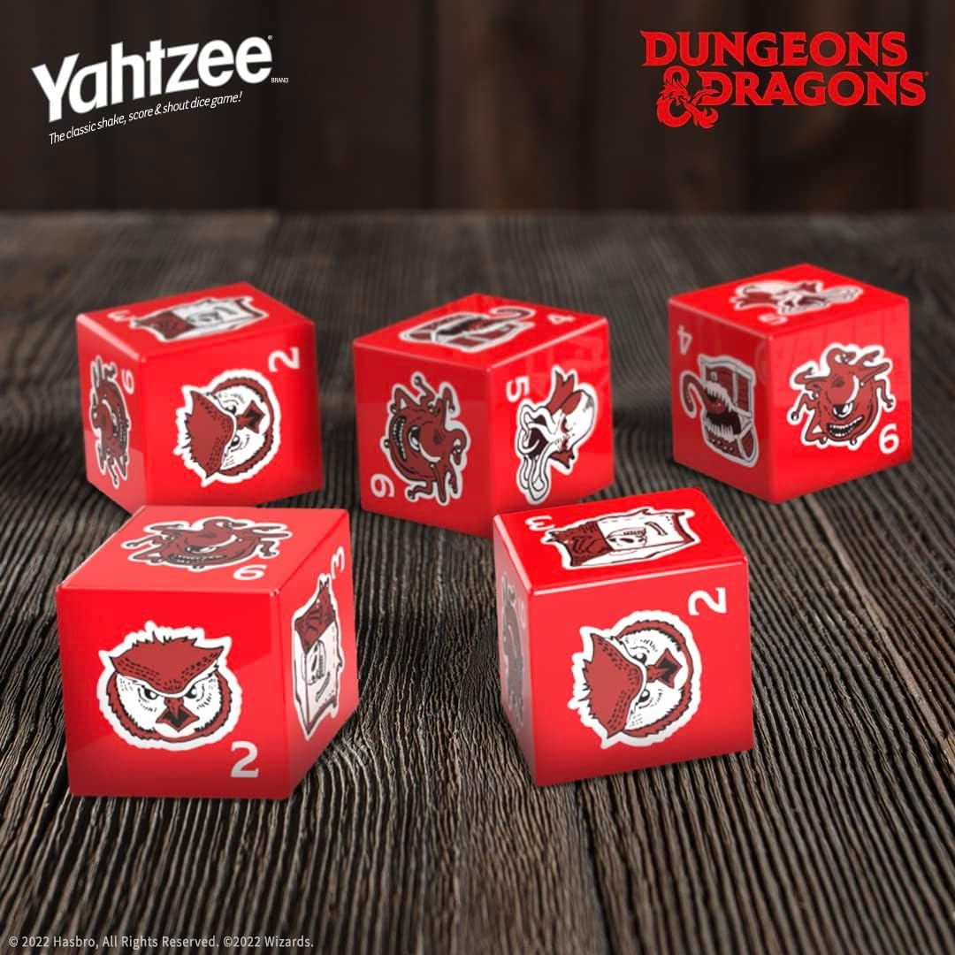 image:imageYAHTZEE Dungeons amp Dragons Collectible Dice Tower Dice Featuring Dragon Owl Bear Gelatinous Cube Mimic Mind Flayer and Beholder OfficiallyLicensed Dungeons amp Dragons Game amp Merchandise