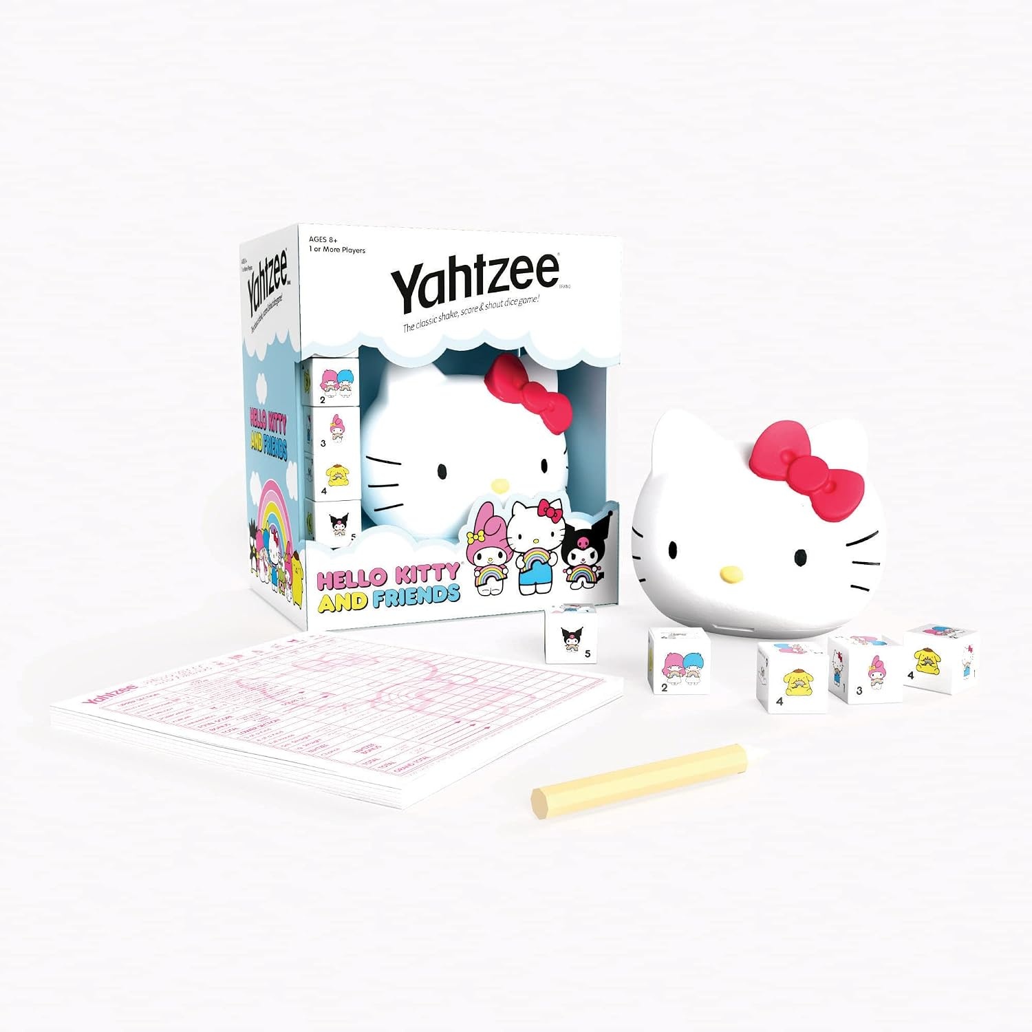 image:imageYAHTZEE Hello Kitty and Friends Collectible Head Dice Cup Classic Family Dice Game Officially Licensed Sanrio Game amp Merchandise