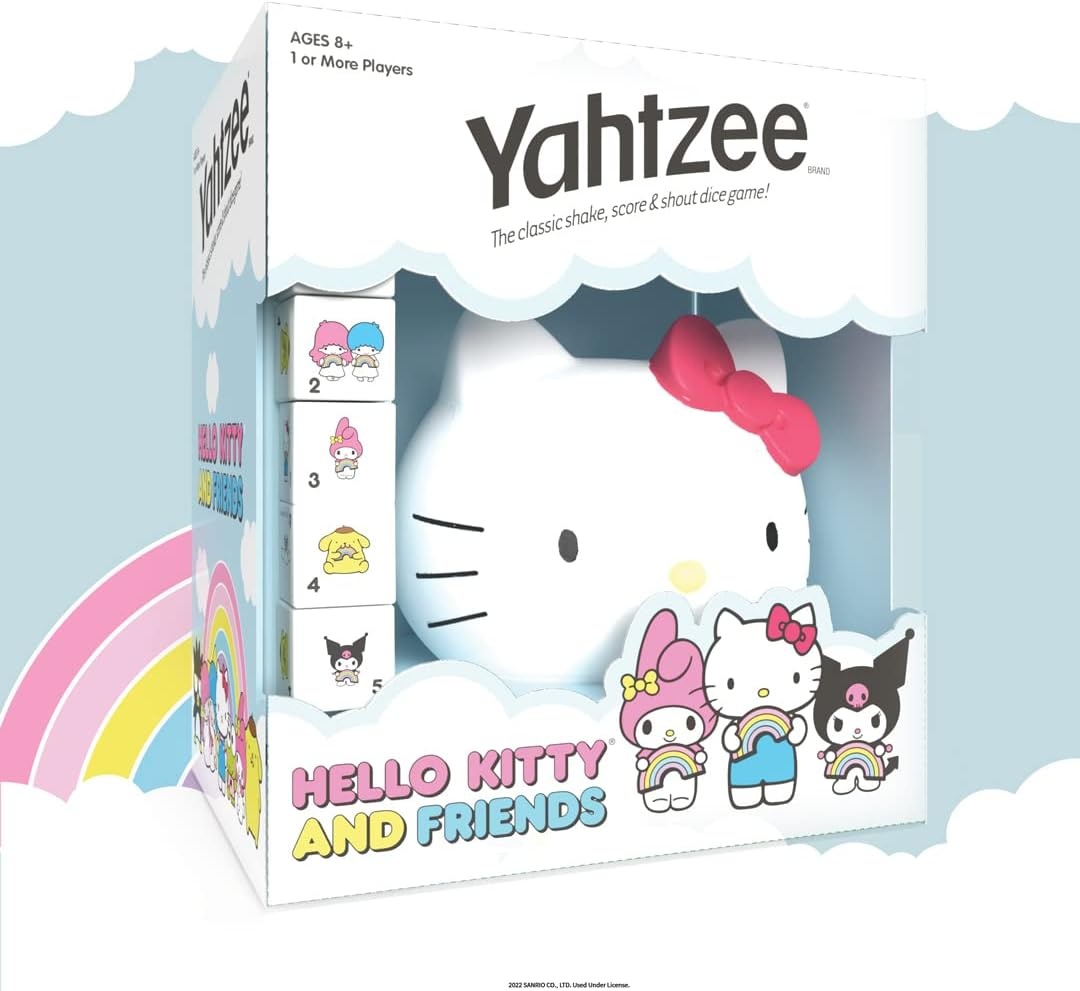 image:imageYAHTZEE Hello Kitty and Friends Collectible Head Dice Cup Classic Family Dice Game Officially Licensed Sanrio Game amp Merchandise