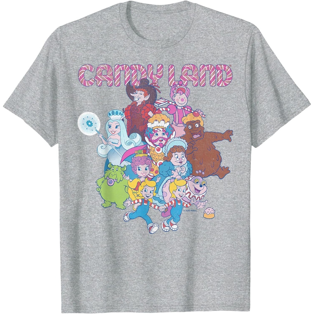 image:imageCandy Land Retro Game Characters Group Shot Logo TShirtHeather Grey