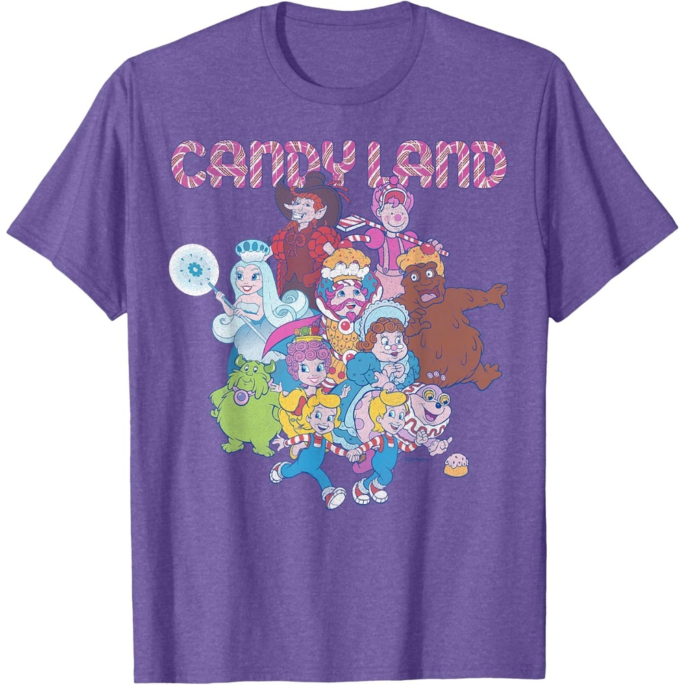 image:imageCandy Land Retro Game Characters Group Shot Logo TShirtPurple Heather