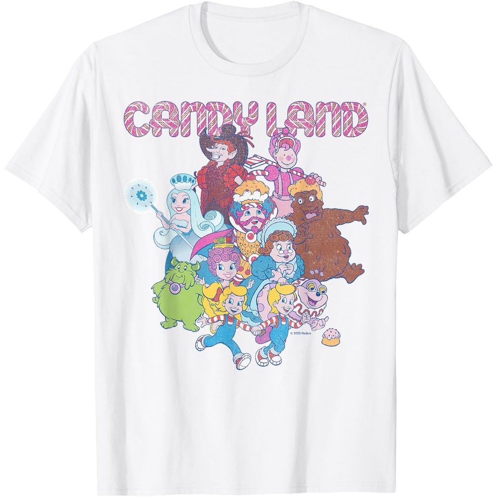 image:imageCandy Land Retro Game Characters Group Shot Logo TShirtWhite