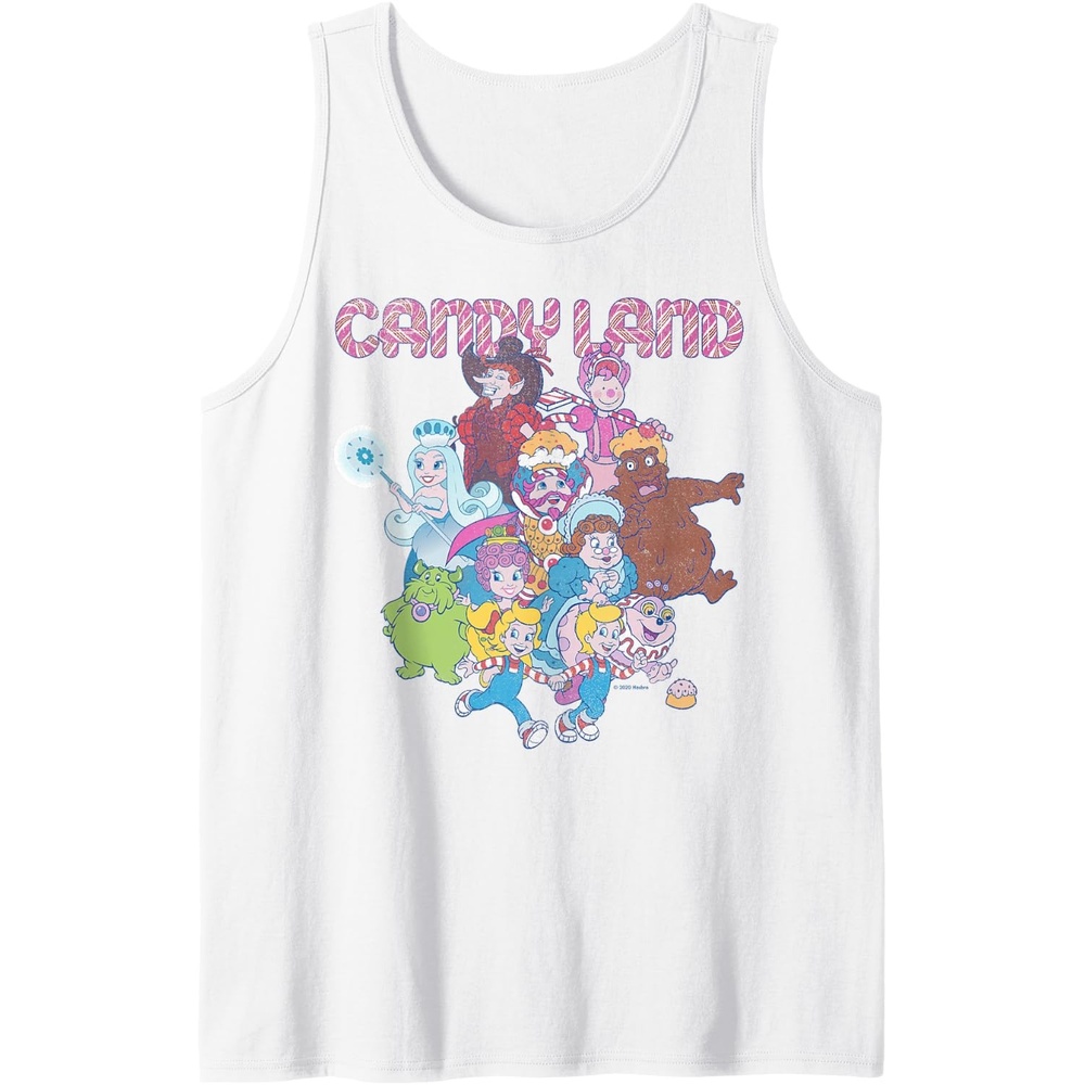 image:imageCandy Land Retro Game Characters Group Shot Logo Tank TopWhite