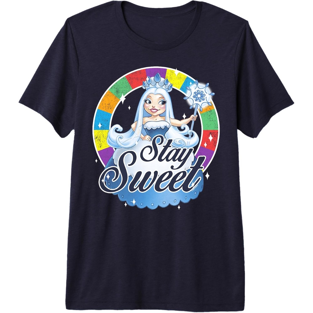 image:imageCandy Land Stay Sweet Princess Frostine Game Wheel Logo Premium Triblend TShirtNavy Blue
