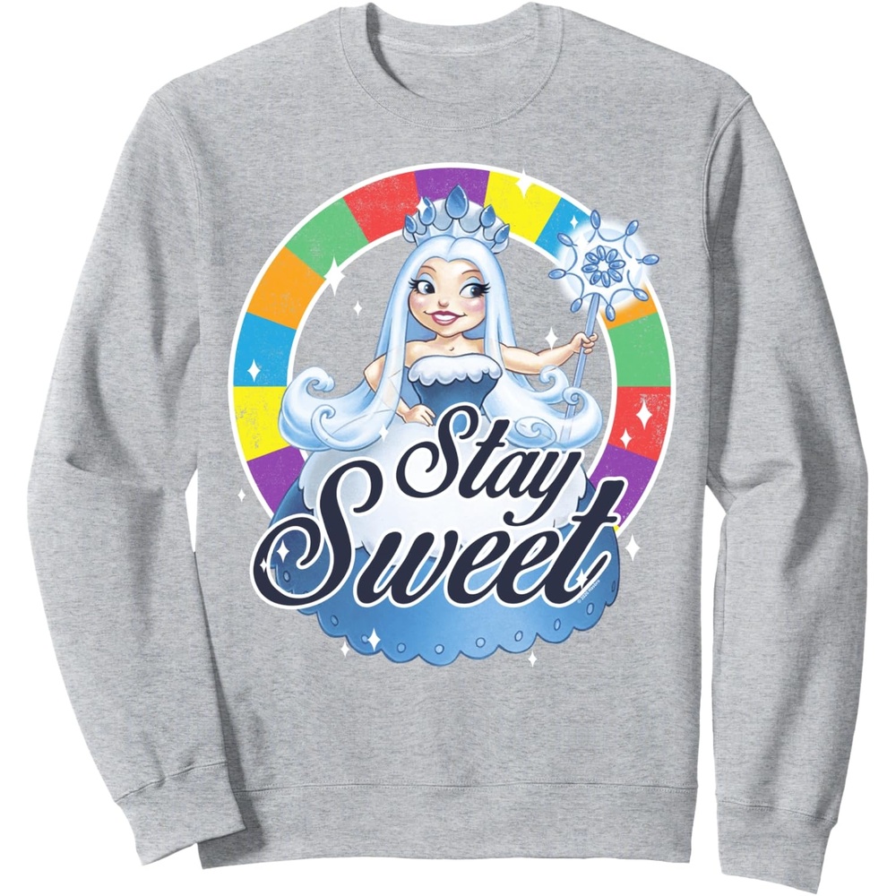 image:imageCandy Land Stay Sweet Princess Frostine Game Wheel Logo SweatshirtHeather Grey