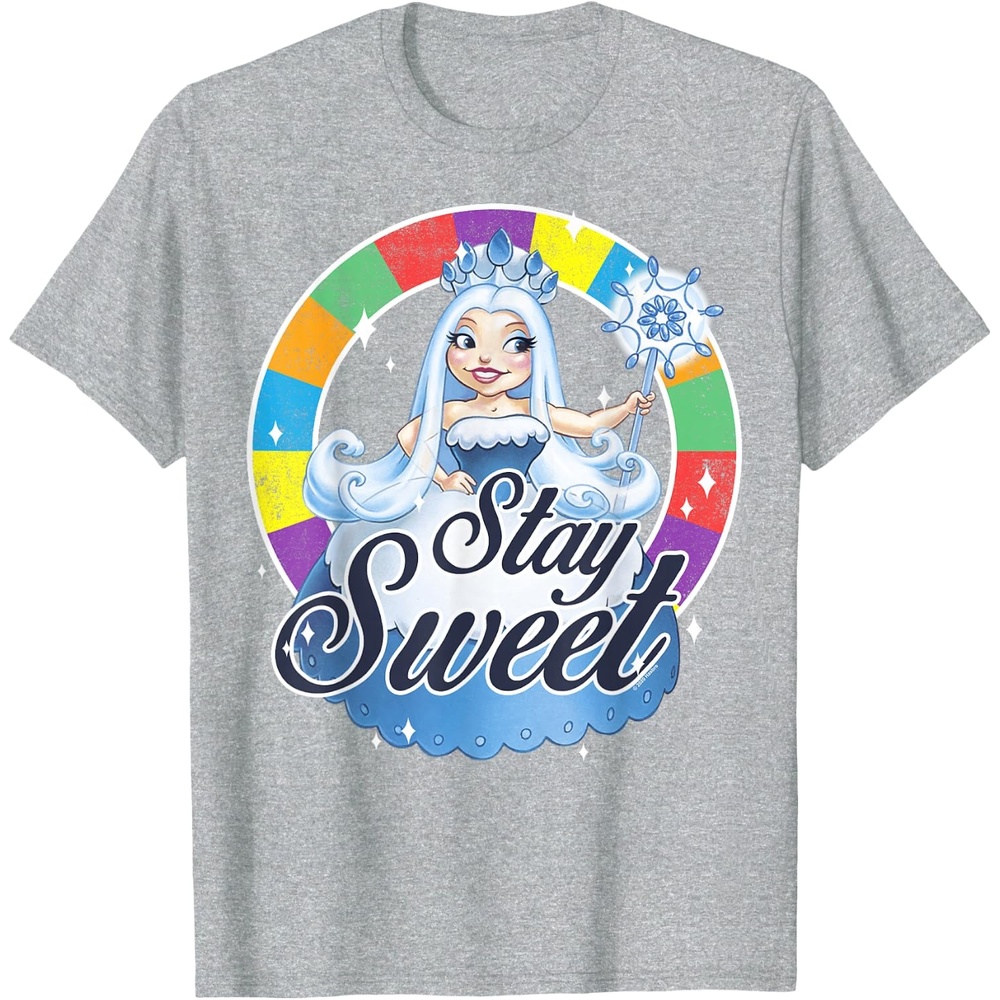 image:imageCandy Land Stay Sweet Princess Frostine Game Wheel Logo TShirtHeather Grey