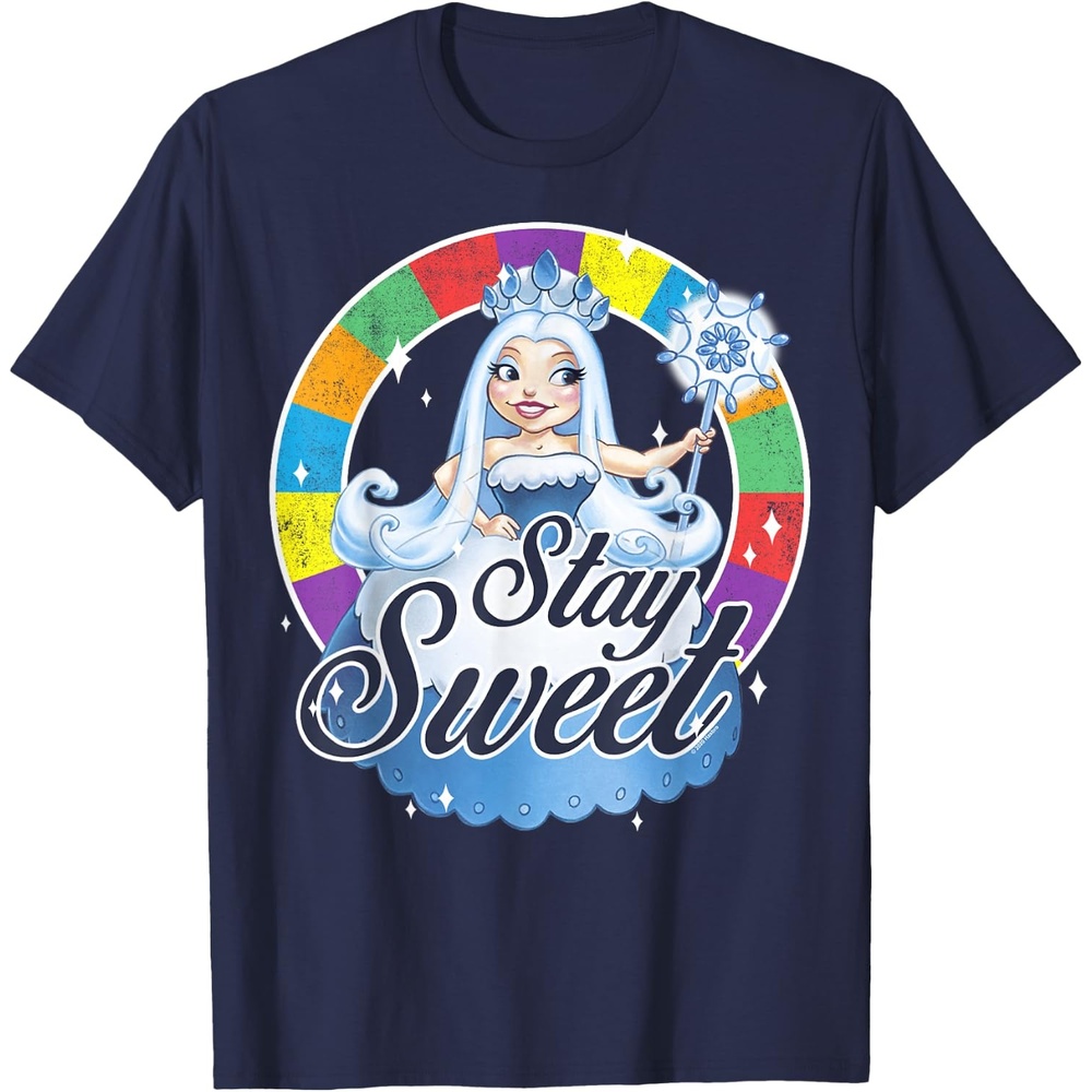 image:imageCandy Land Stay Sweet Princess Frostine Game Wheel Logo TShirtNavy Blue