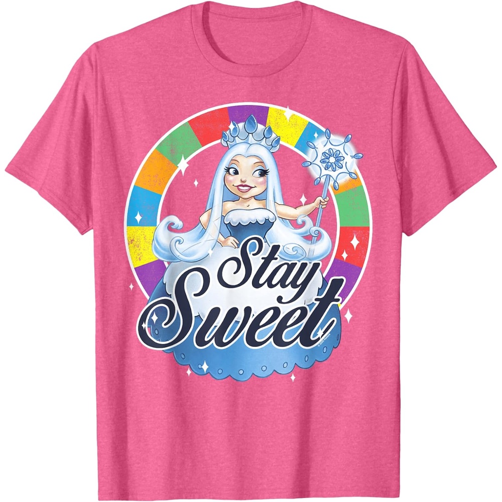 image:imageCandy Land Stay Sweet Princess Frostine Game Wheel Logo TShirtPink Heather
