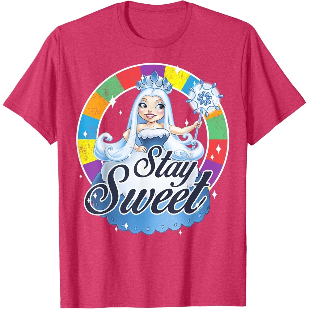image:imageCandy Land Stay Sweet Princess Frostine Game Wheel Logo TShirtRed Heather