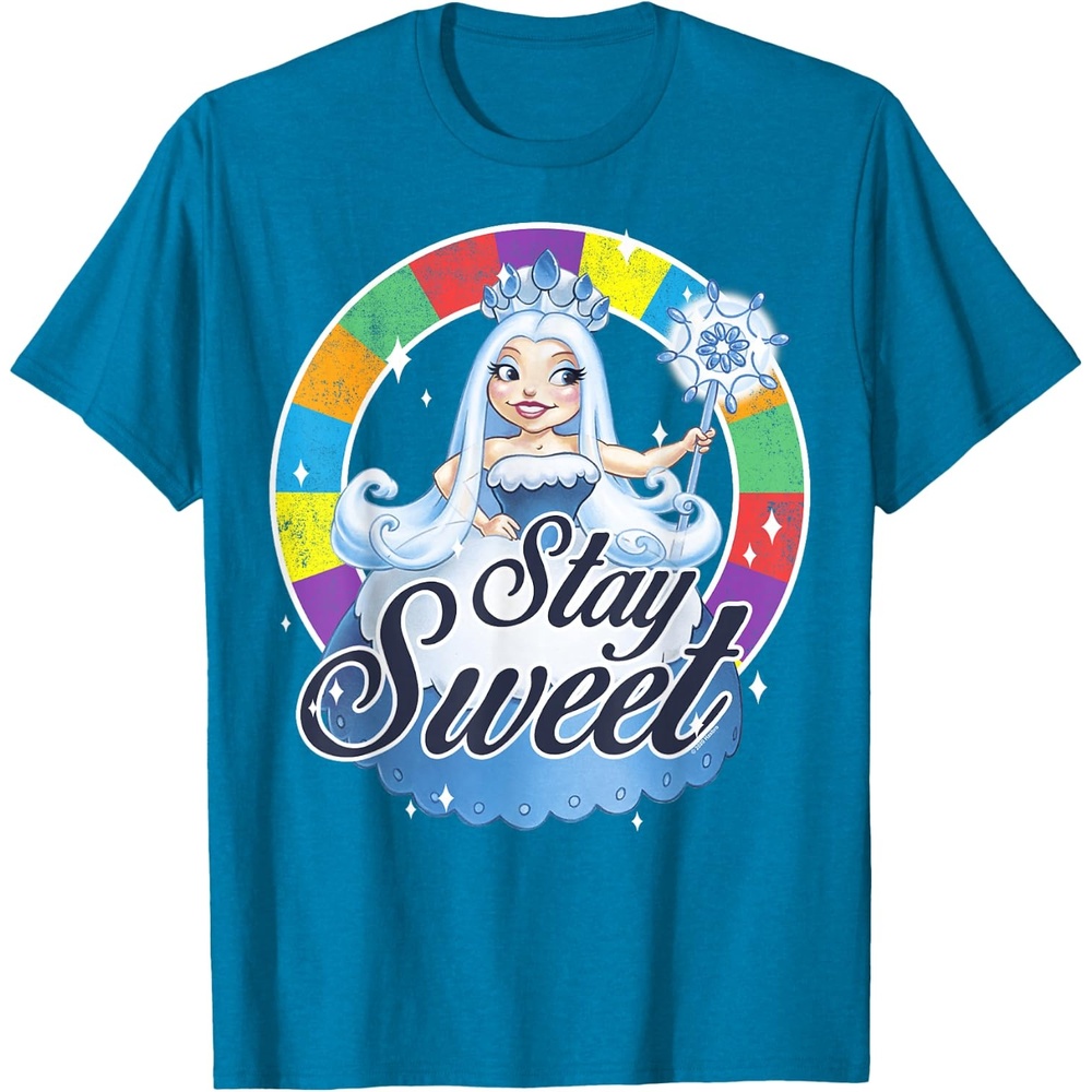 image:imageCandy Land Stay Sweet Princess Frostine Game Wheel Logo TShirtSapphire Blue